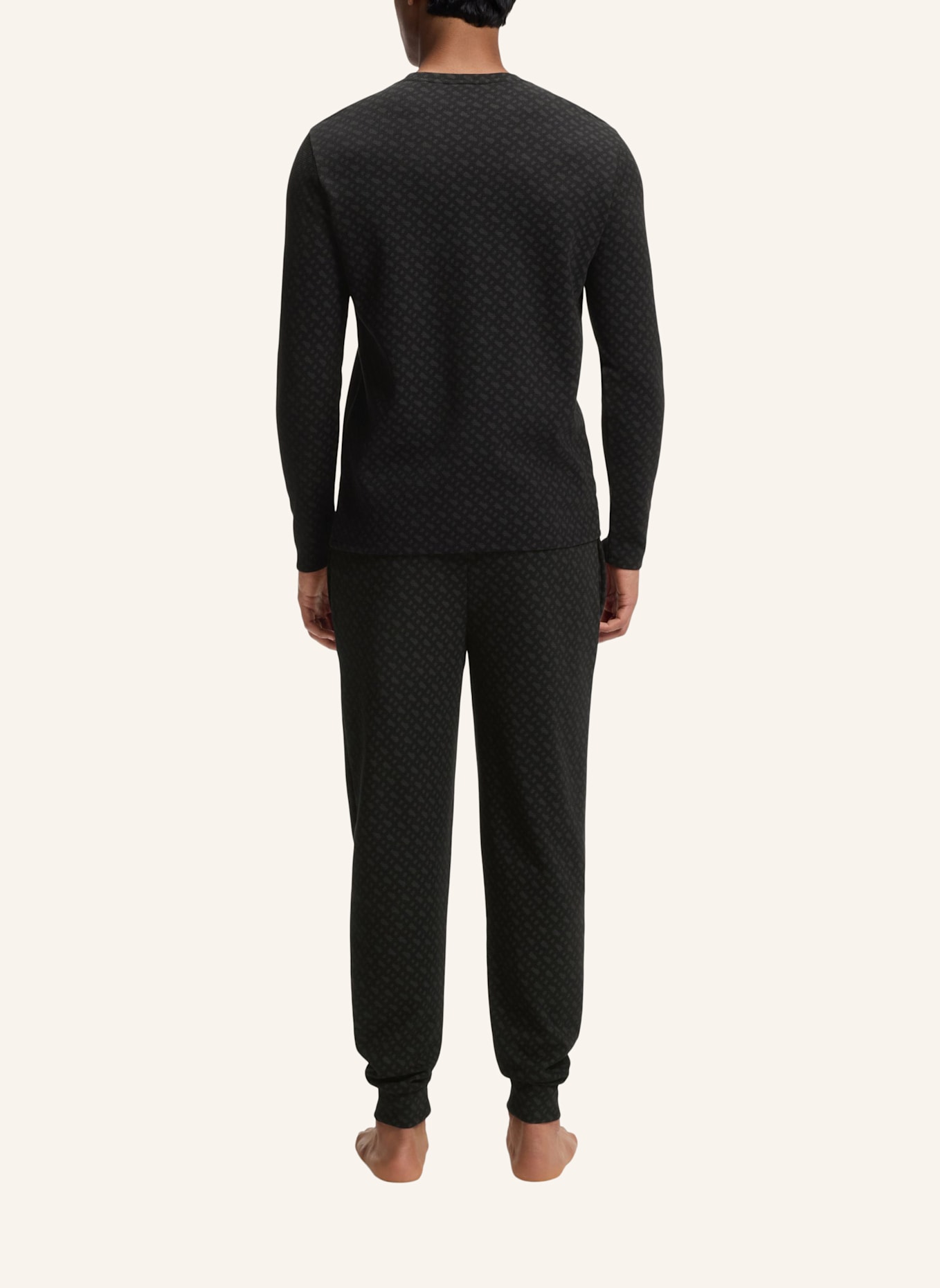 BOSS Pyjamas Unterteil WAFFLEAOP CUFF PANTS: SCHWARZ