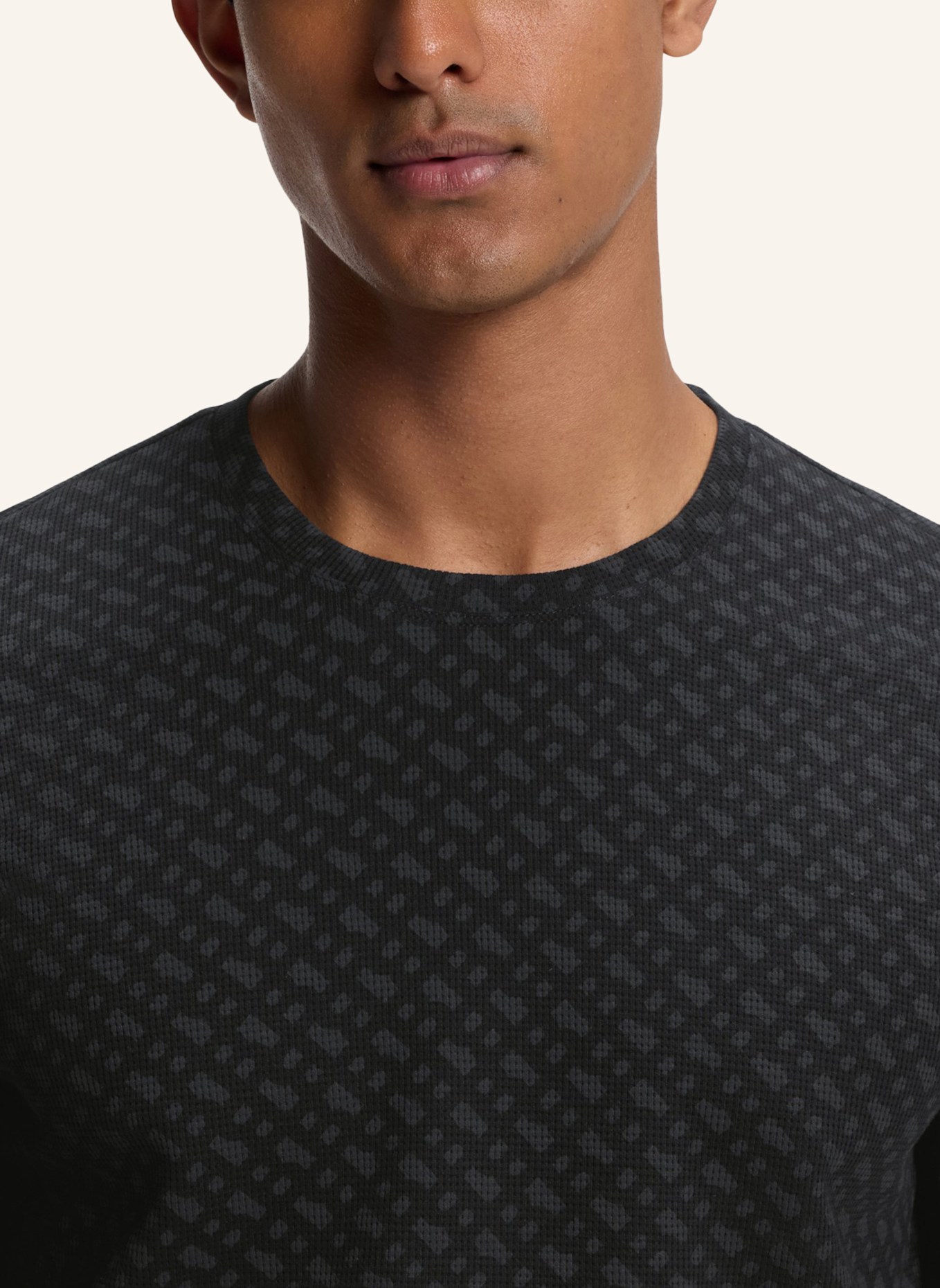 BOSS Pyjama-Oberteil WAFFLEAOP LS-SHIRT Regular Fit: SCHWARZ