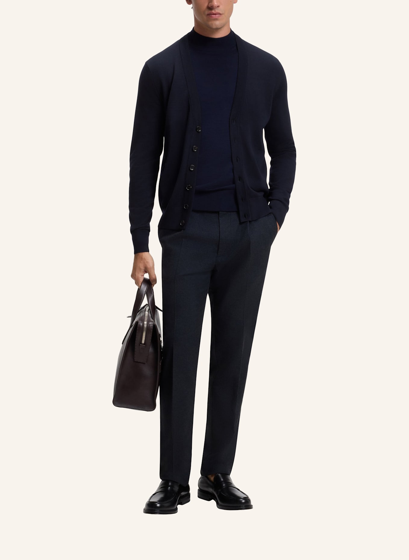 BOSS Cardigan H-MARDON Regular Fit: DUNKELBLAU