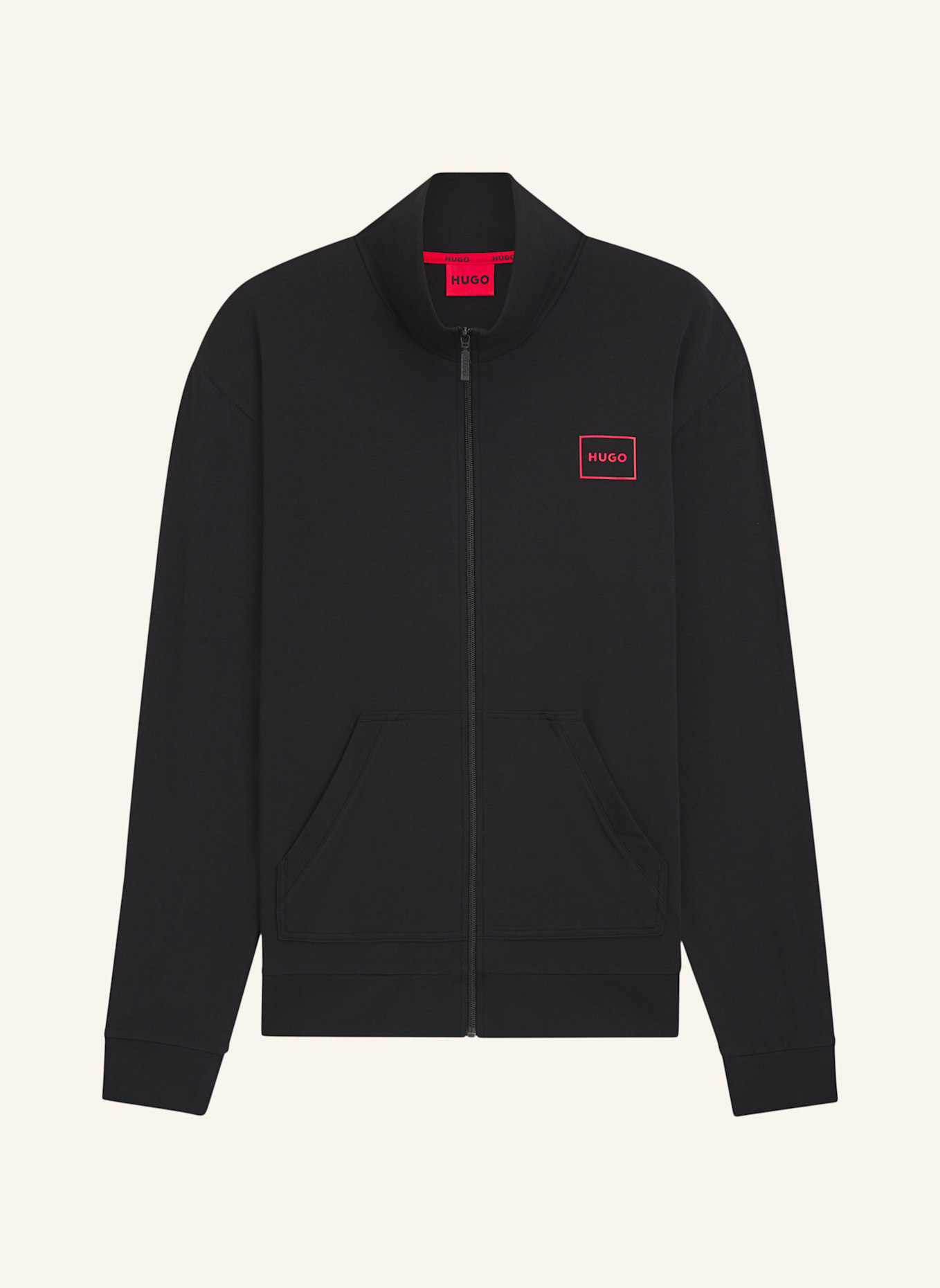 HUGO Loungewear Jacke LAZE ZIP JACKET Relaxed Fit: SCHWARZ