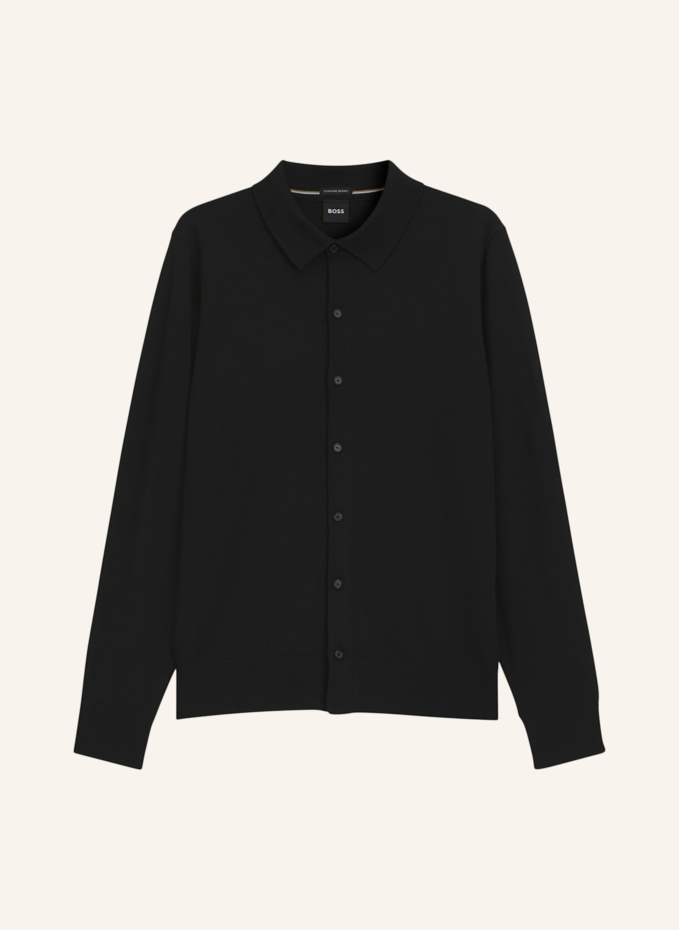 BOSS Strickjacke H-HELBERT Regular Fit: SCHWARZ