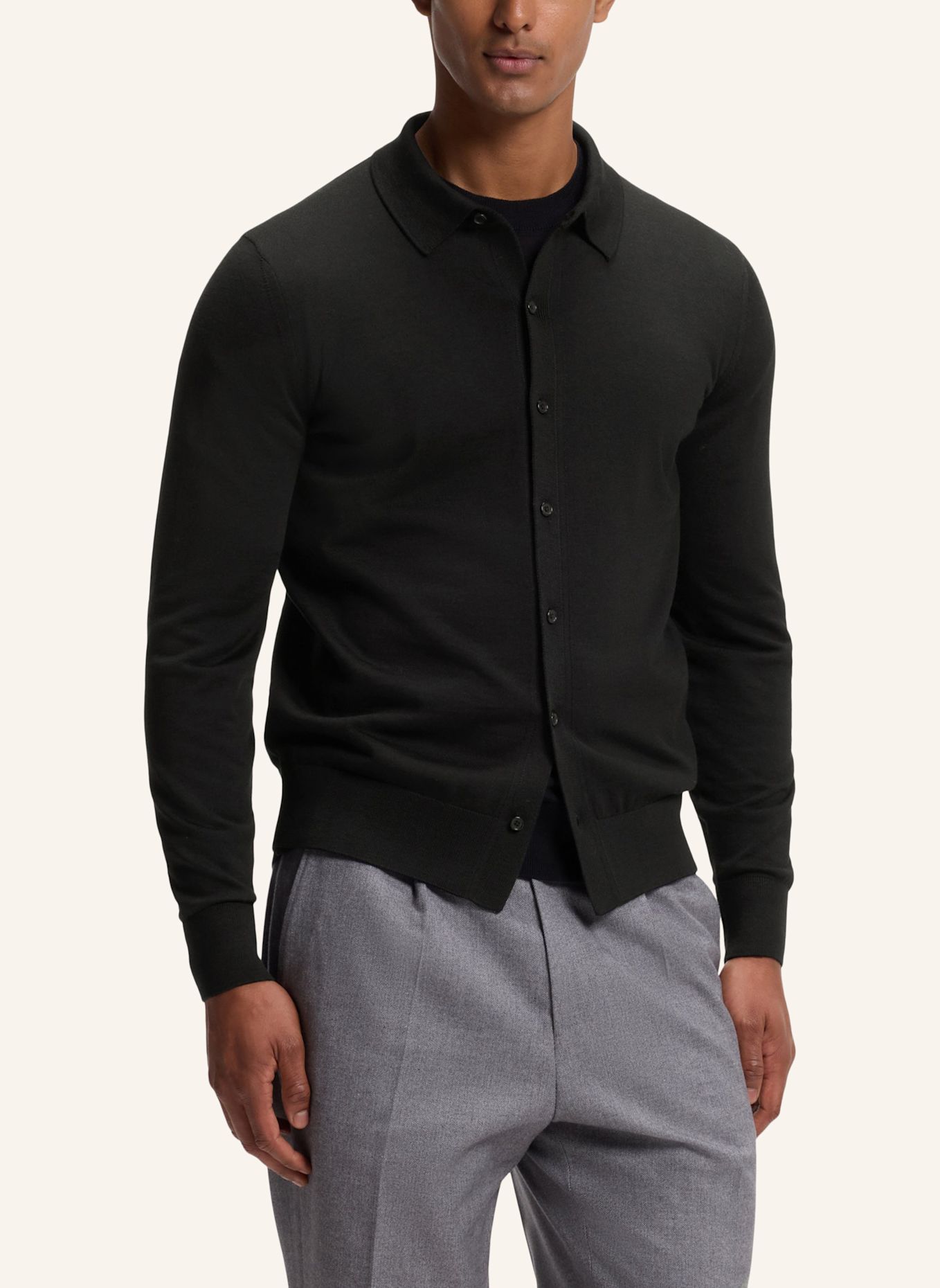 BOSS Strickjacke H-HELBERT Regular Fit: SCHWARZ