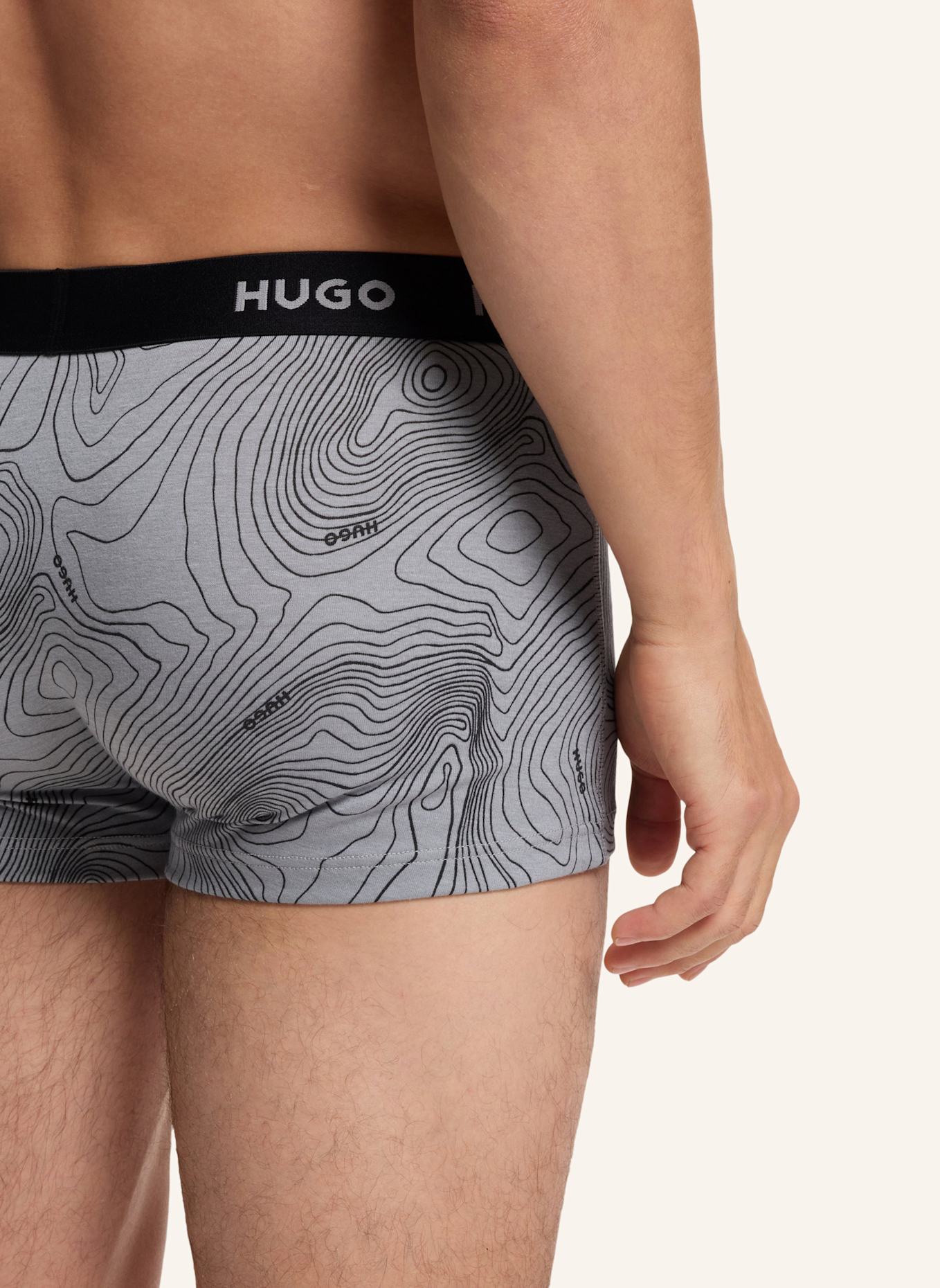 HUGO Boxer Short TRUNK TRIPLET DESIGN: GRAU