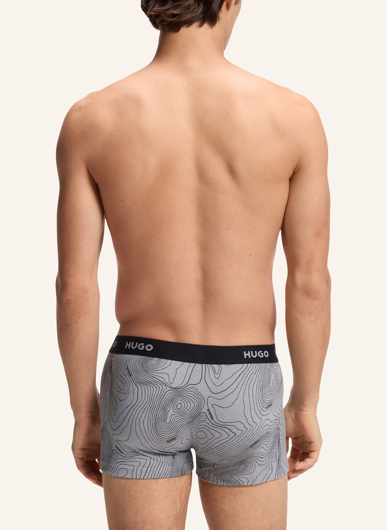 HUGO Boxer Short TRUNK TRIPLET DESIGN: GRAU