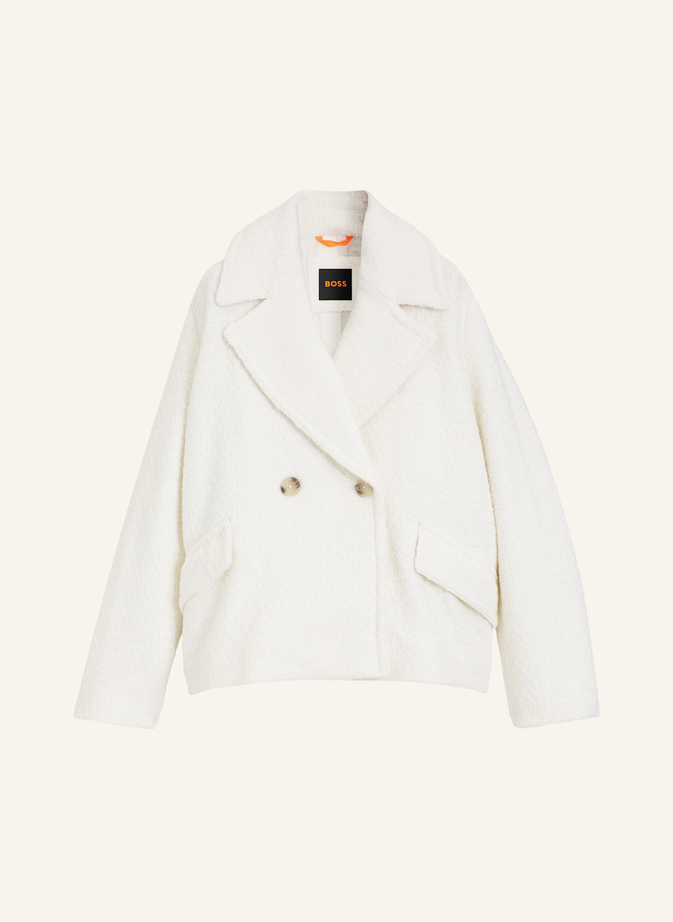 BOSS Mantel C_CABAN1 Relaxed Fit: WEISS