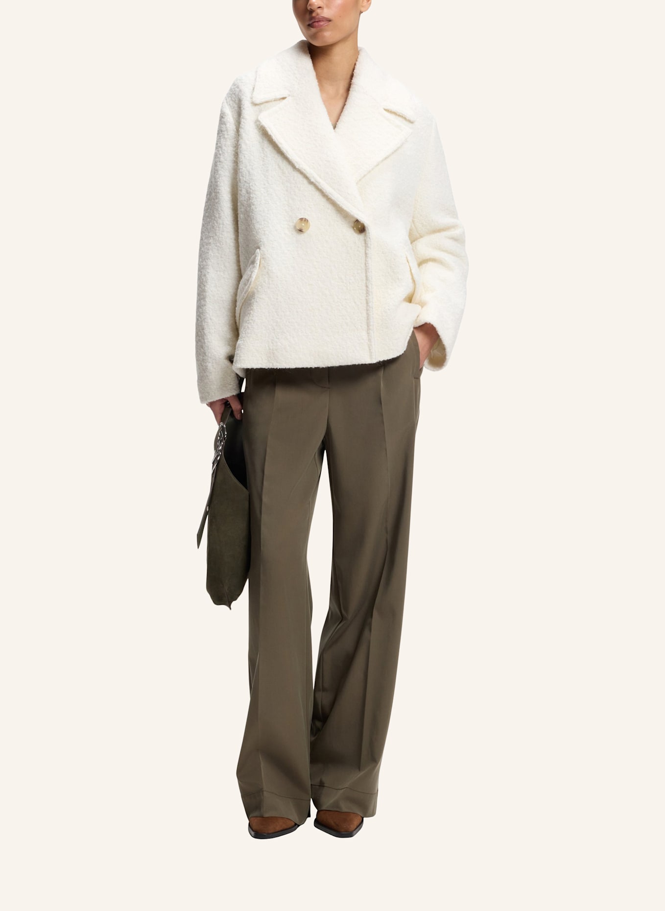 BOSS Mantel C_CABAN1 Relaxed Fit: WEISS