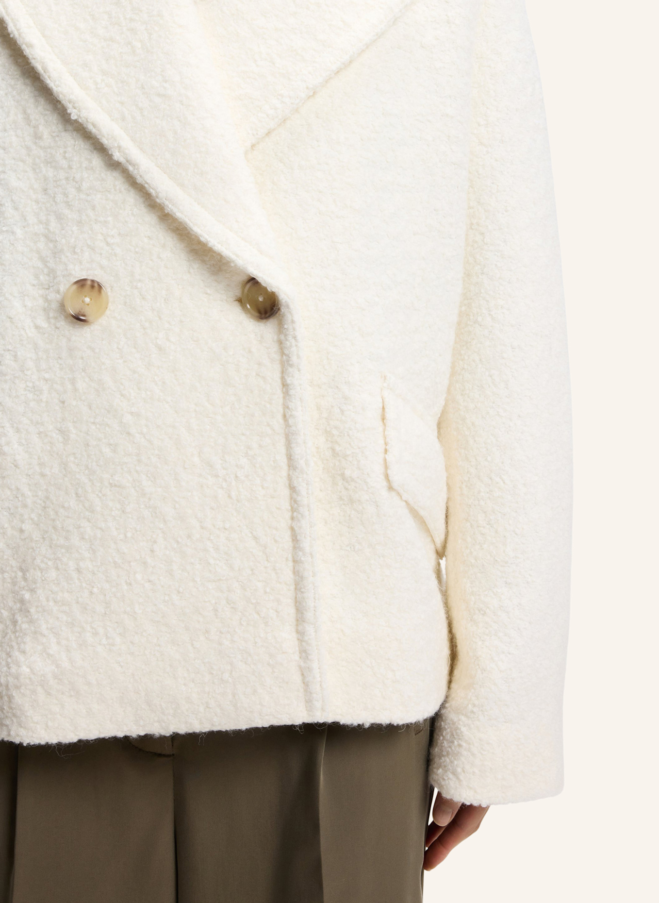 BOSS Mantel C_CABAN1 Relaxed Fit: WEISS