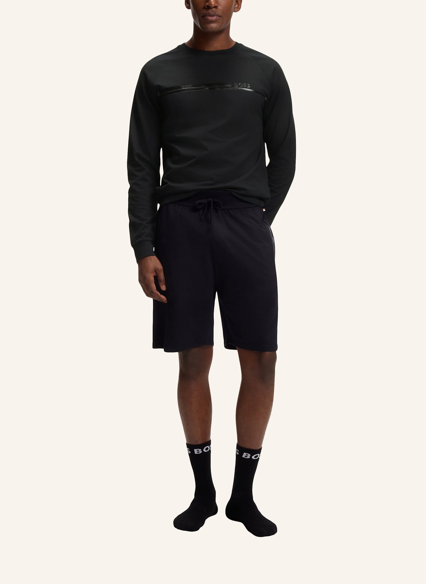 BOSS Loungewear Oberteil AUTHENTIC SWEATSHIRT Regular Fit: SCHWARZ