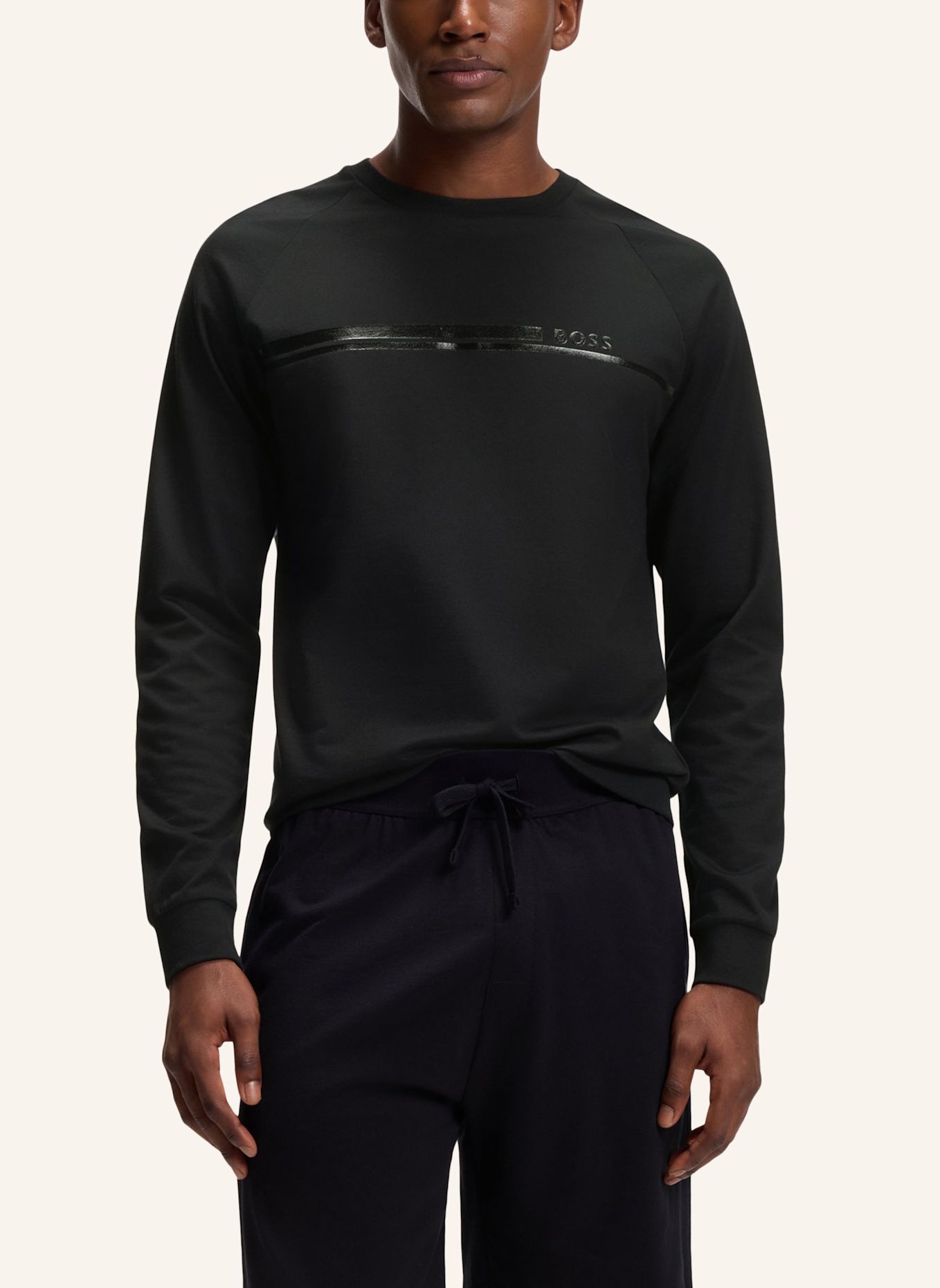 BOSS Loungewear Oberteil AUTHENTIC SWEATSHIRT Regular Fit: SCHWARZ