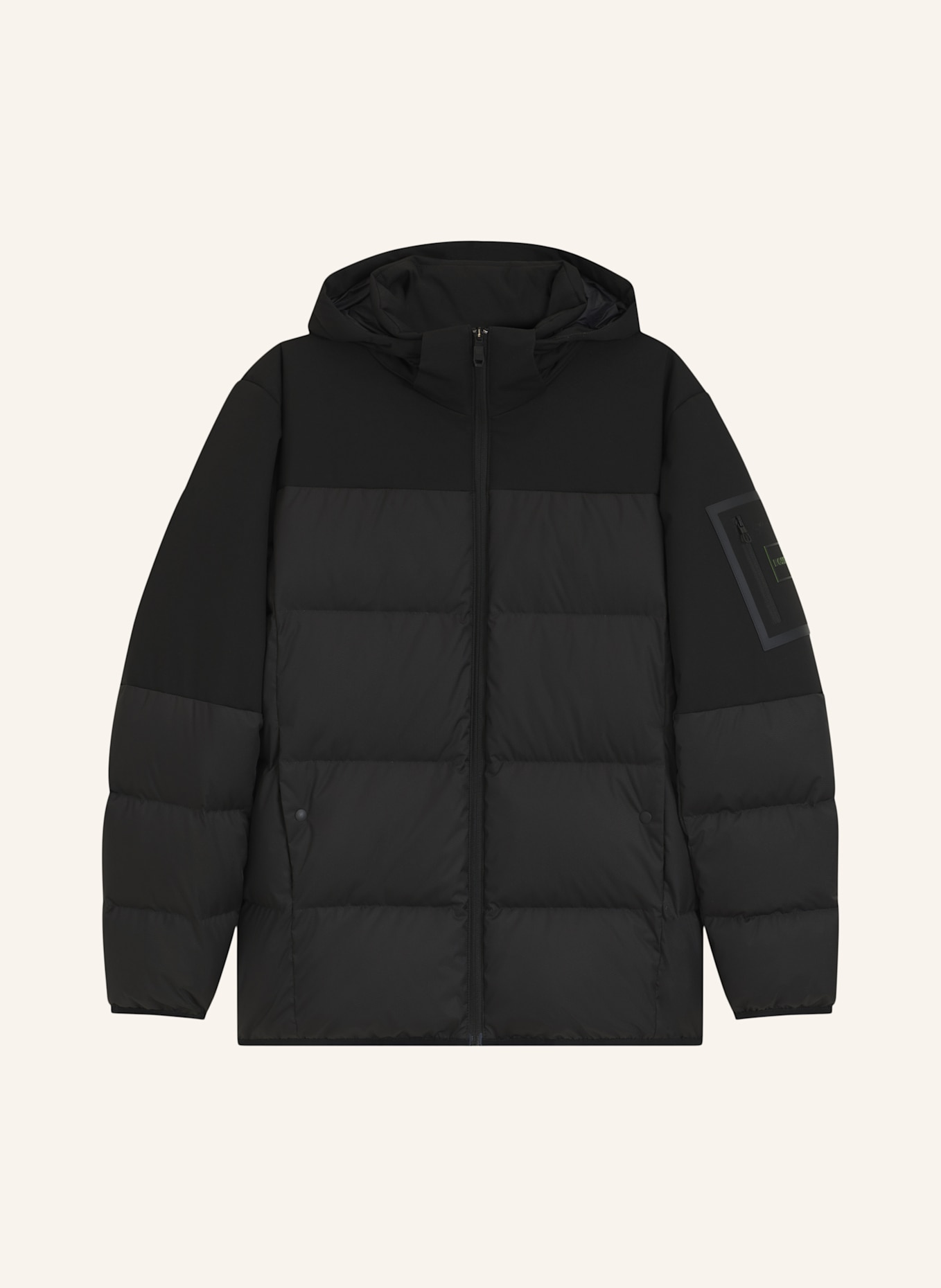BOSS Daunenjacke BLOCK mit abnehmbarer Kapuze: SCHWARZ
