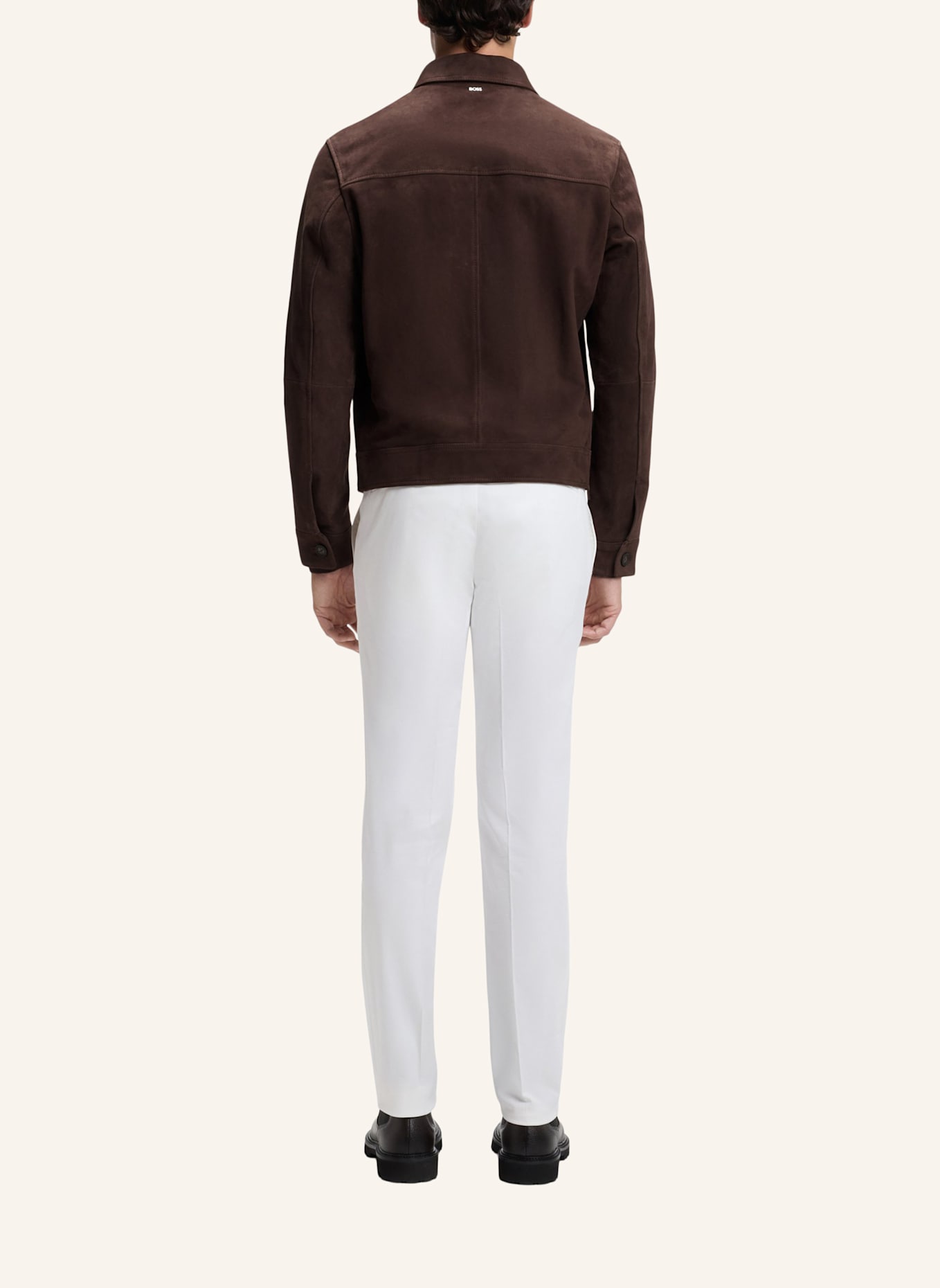 BOSS Lederjacke H-MALBANO7: DUNKELBRAUN