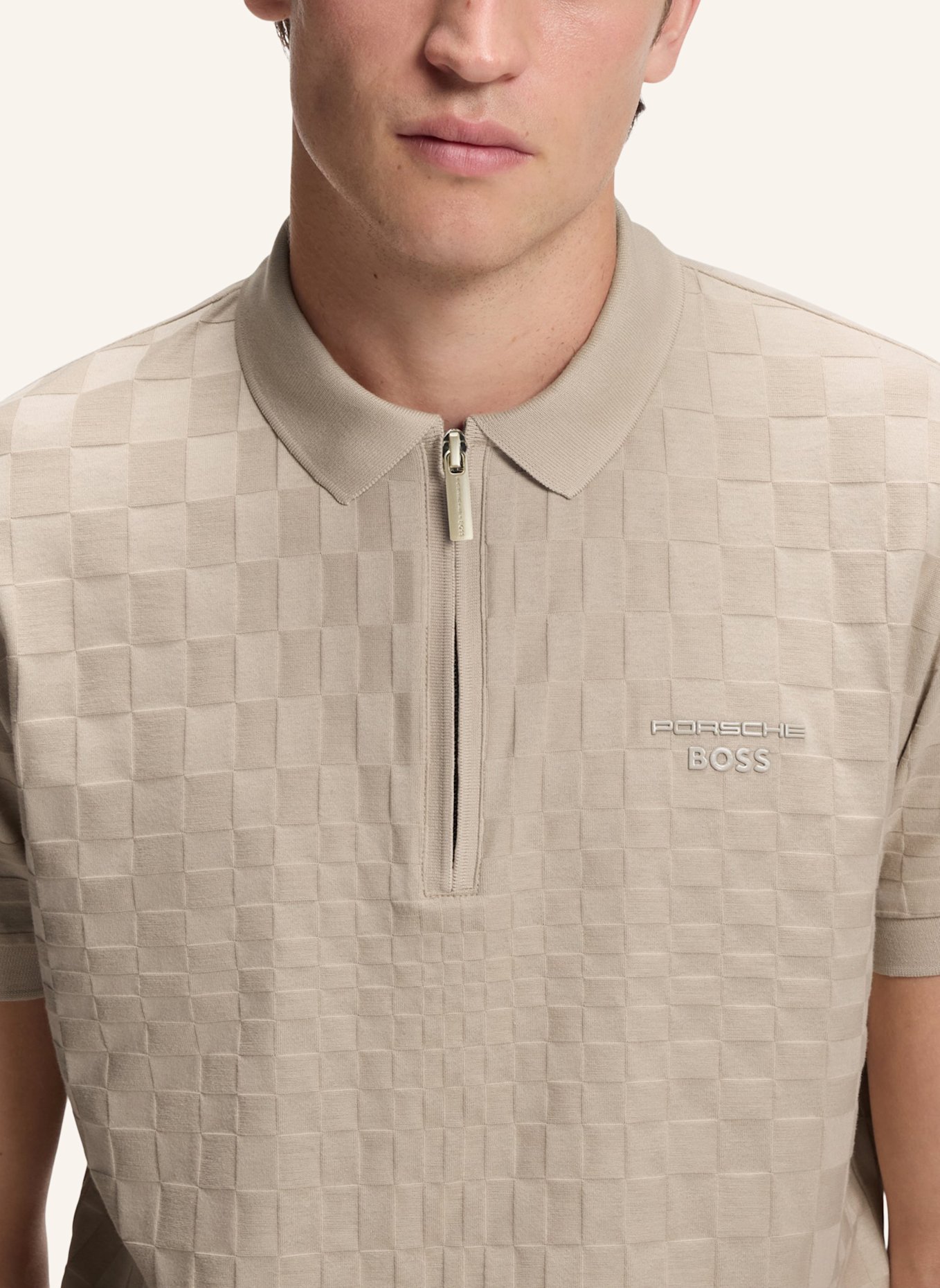 BOSS Polo PL_PS ICONS70 JACQ Regular Fit: BEIGE