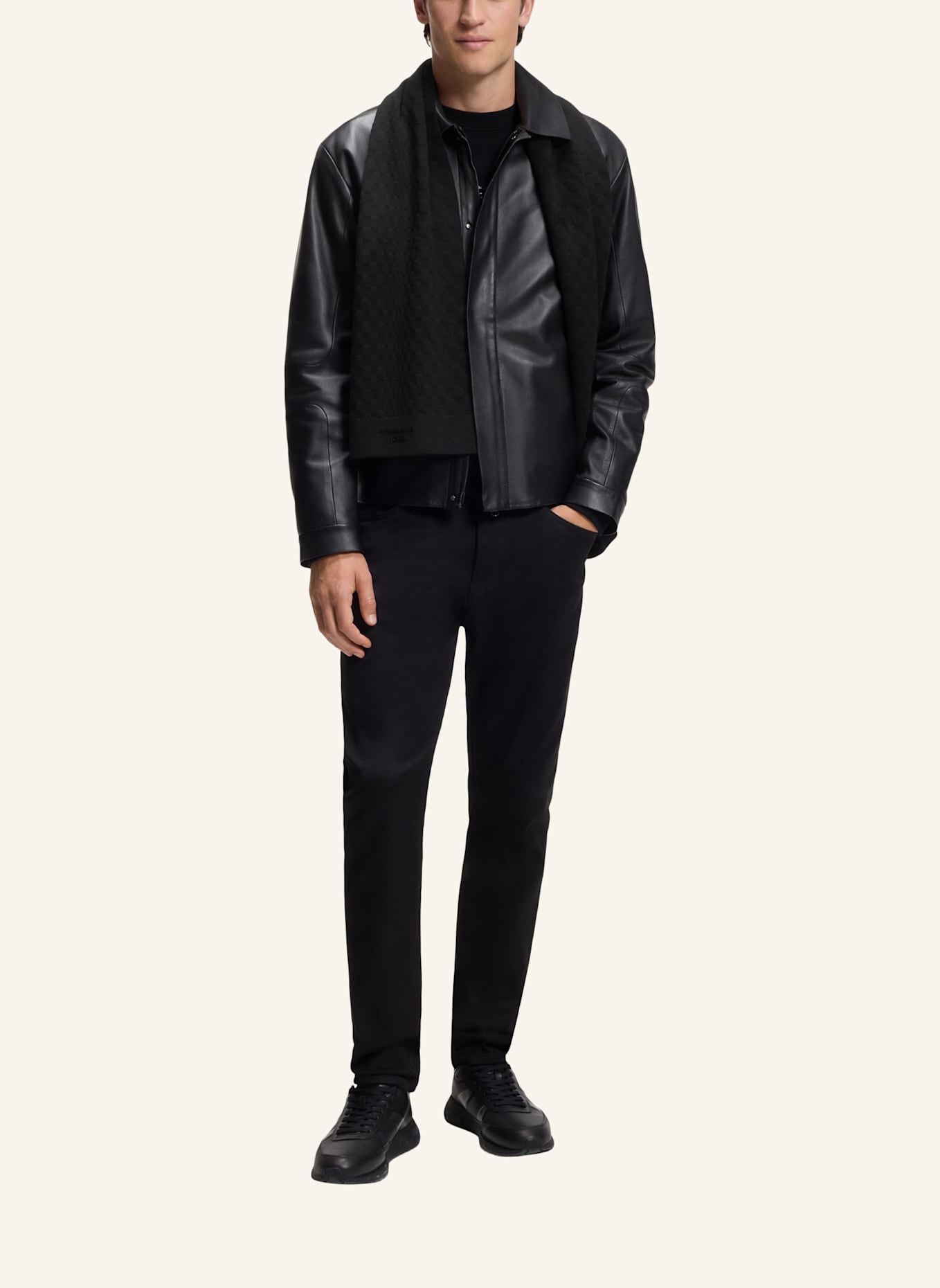 BOSS Schal PASHA SCARF JACQ PS: SCHWARZ
