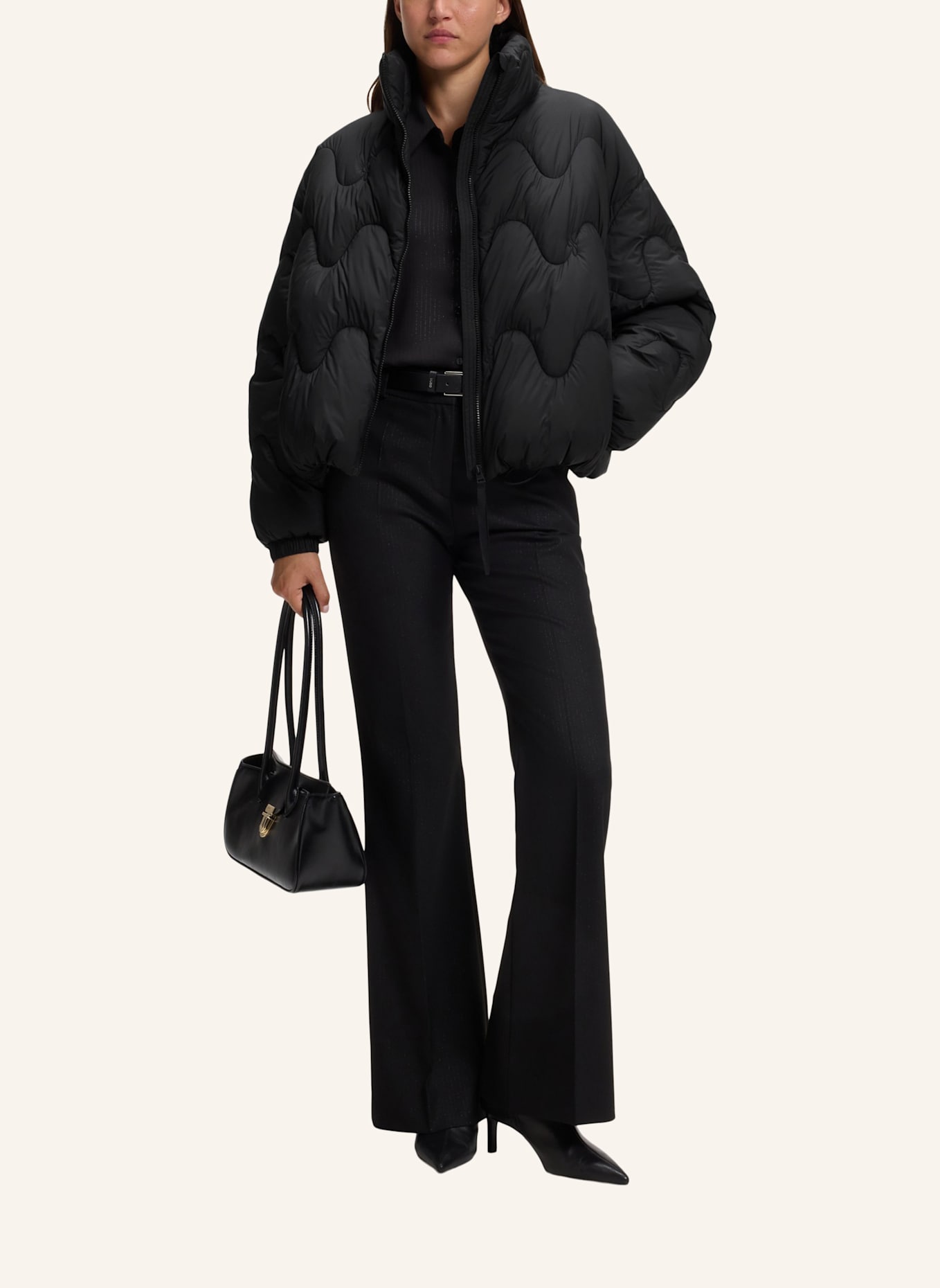 HUGO Jacke FALBALA-1 Relaxed Fit: SCHWARZ