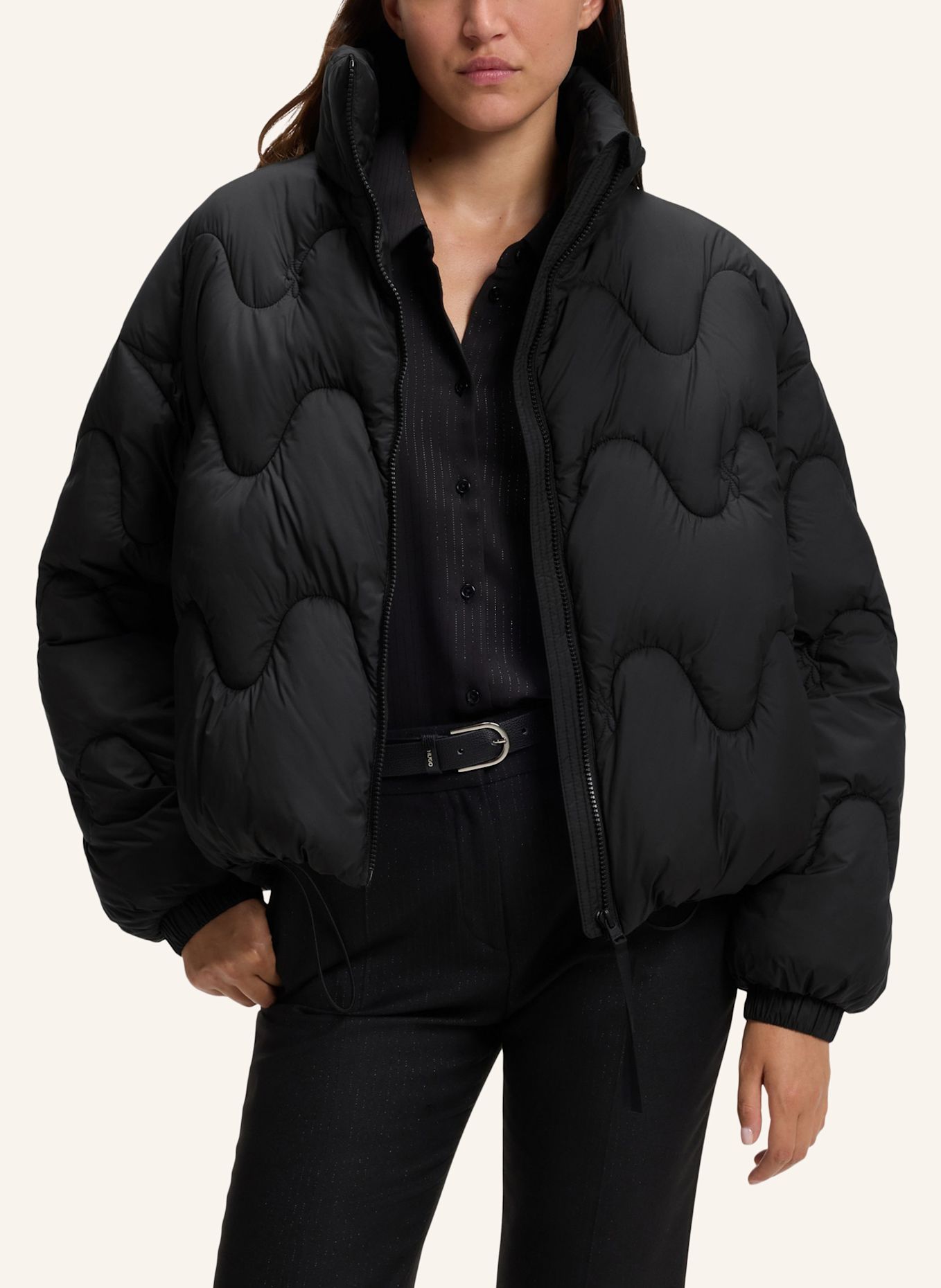 HUGO Jacke FALBALA-1 Relaxed Fit: SCHWARZ