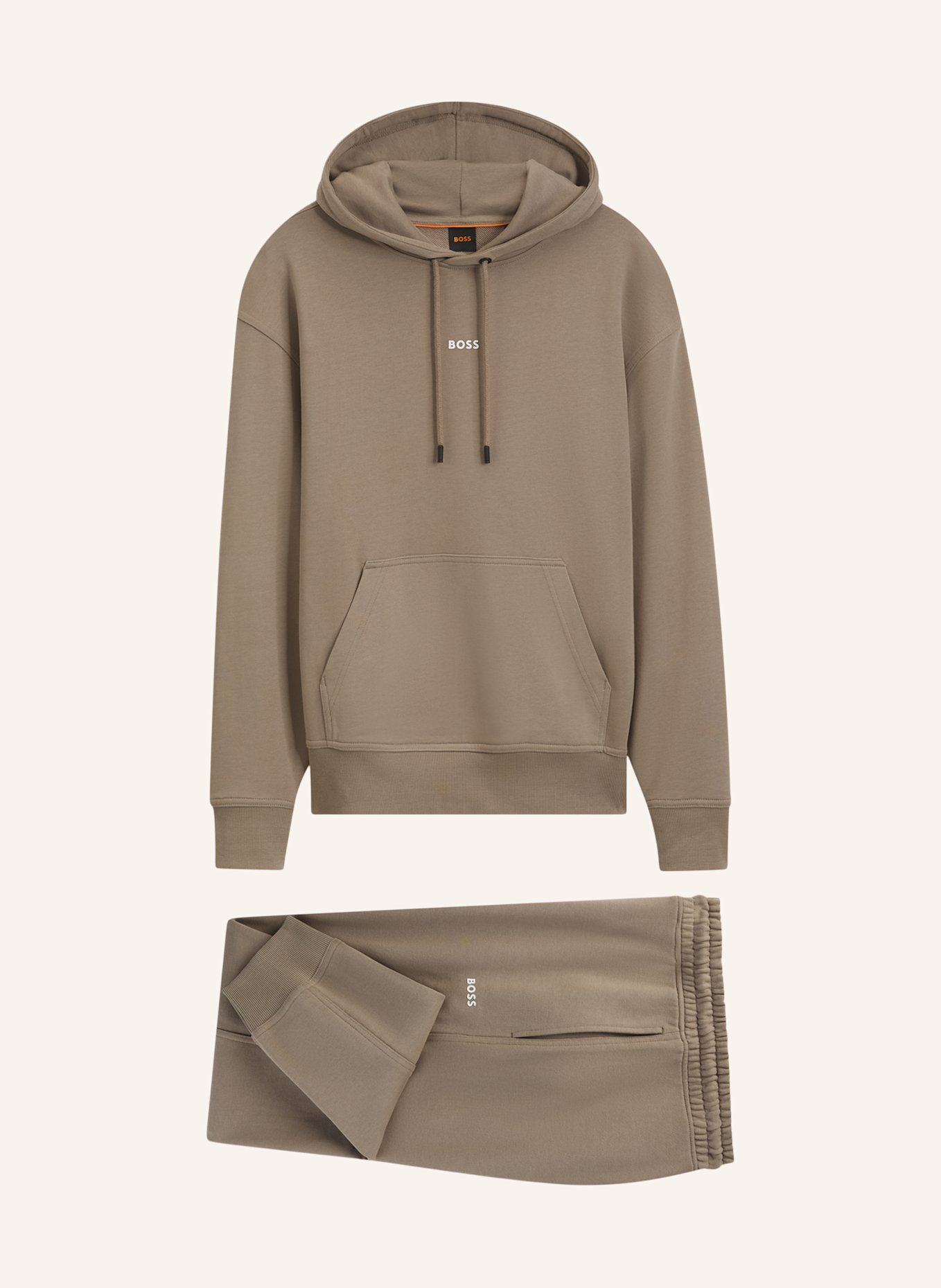 BOSS TRACKSUITWESMALLHOOD Regular Fit: BRAUN