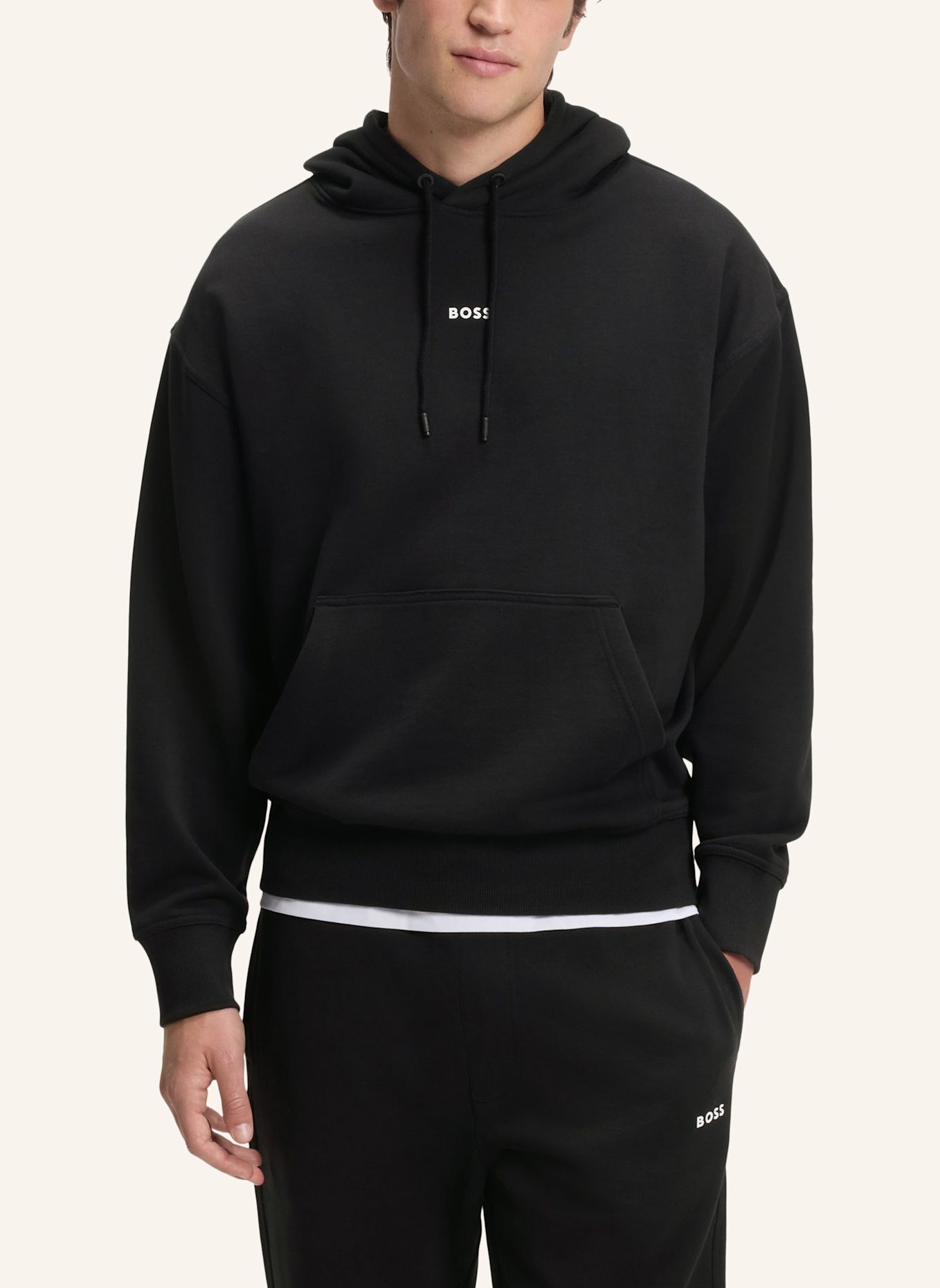 BOSS Sweatshirt TRACKSUITWESMALLHOOD Regular Fit: SCHWARZ