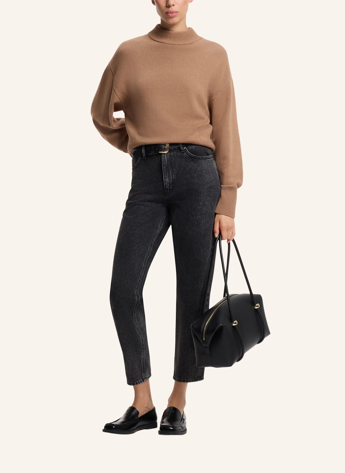 HUGO Pullover SORELLENIO Relaxed Fit: BRAUN