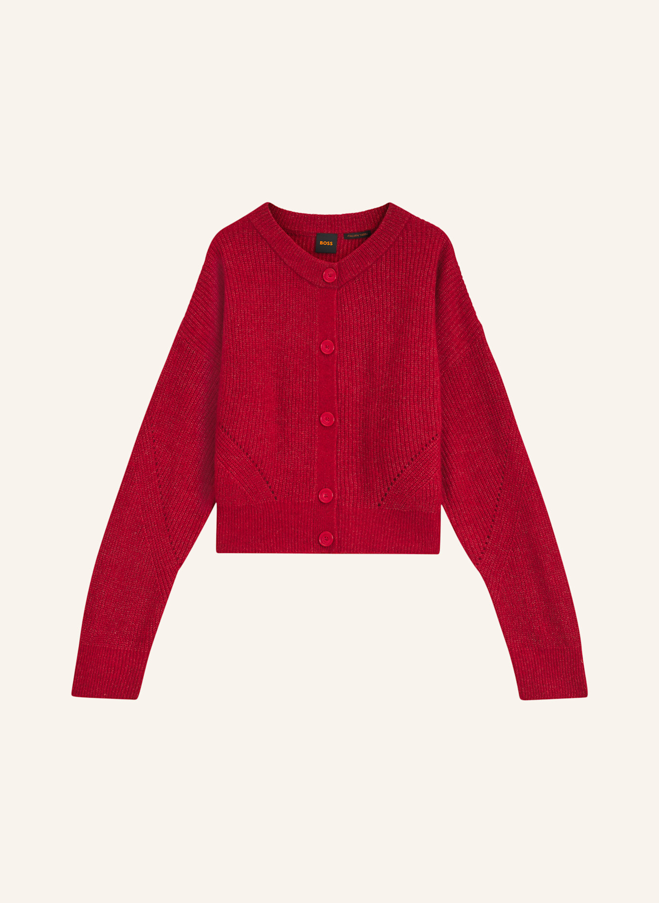 BOSS Strickjacke C_FERNARD_1 Relaxed Fit: ROT