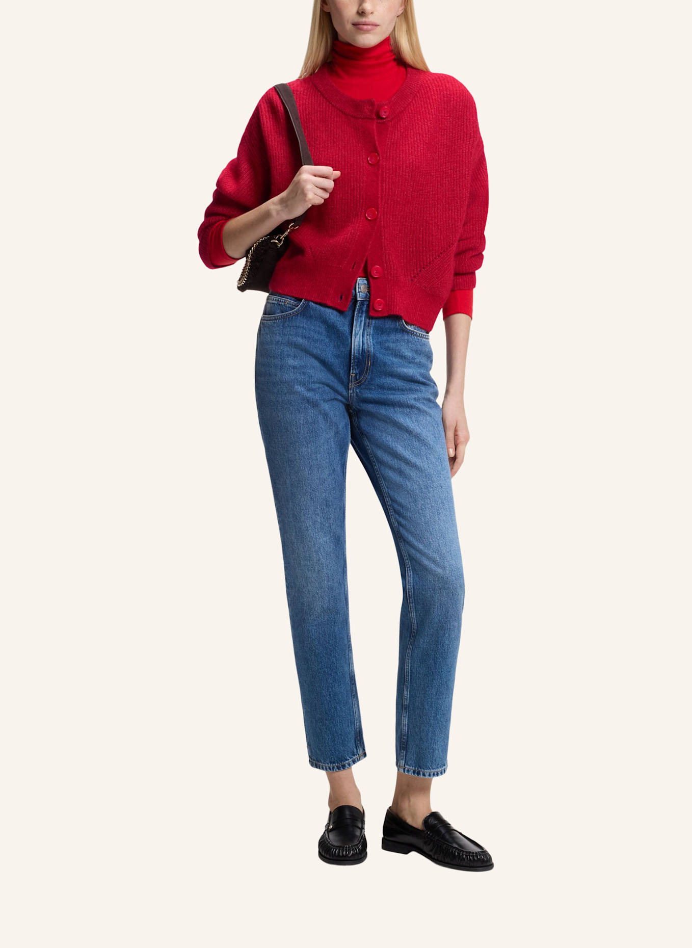 BOSS Strickjacke C_FERNARD_1 Relaxed Fit: ROT