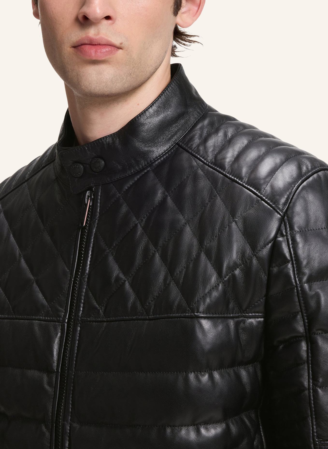 BOSS Lederjacke JONN2_IN: SCHWARZ