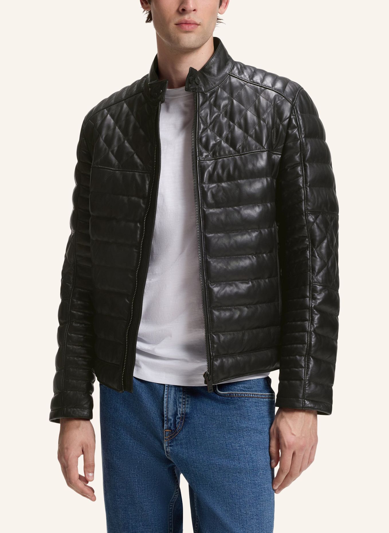 BOSS Lederjacke JONN2_IN: SCHWARZ