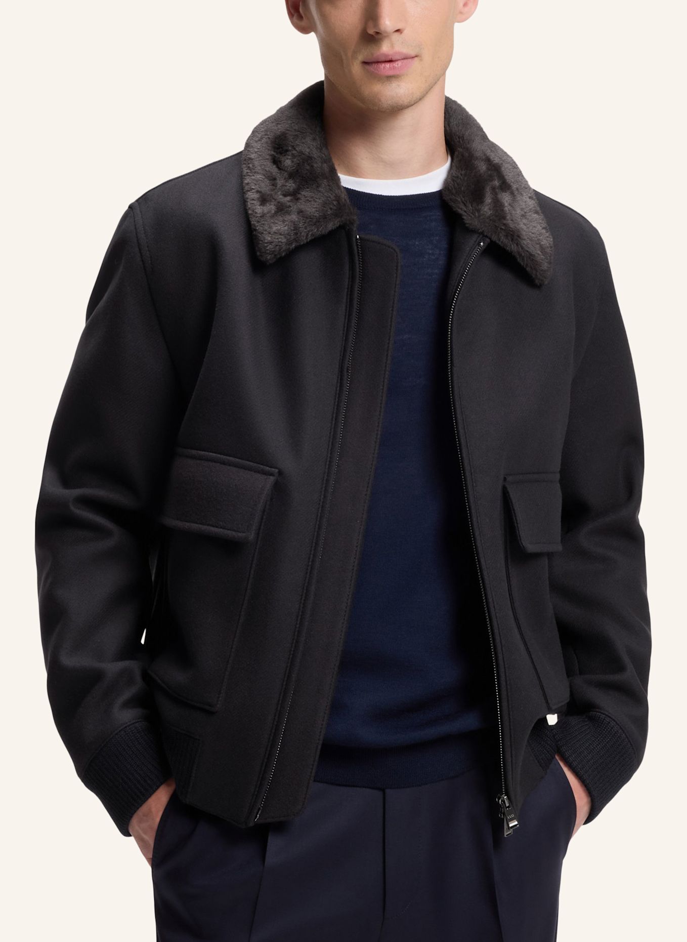 BOSS Mantel H-CHARLY-251: DUNKELBLAU
