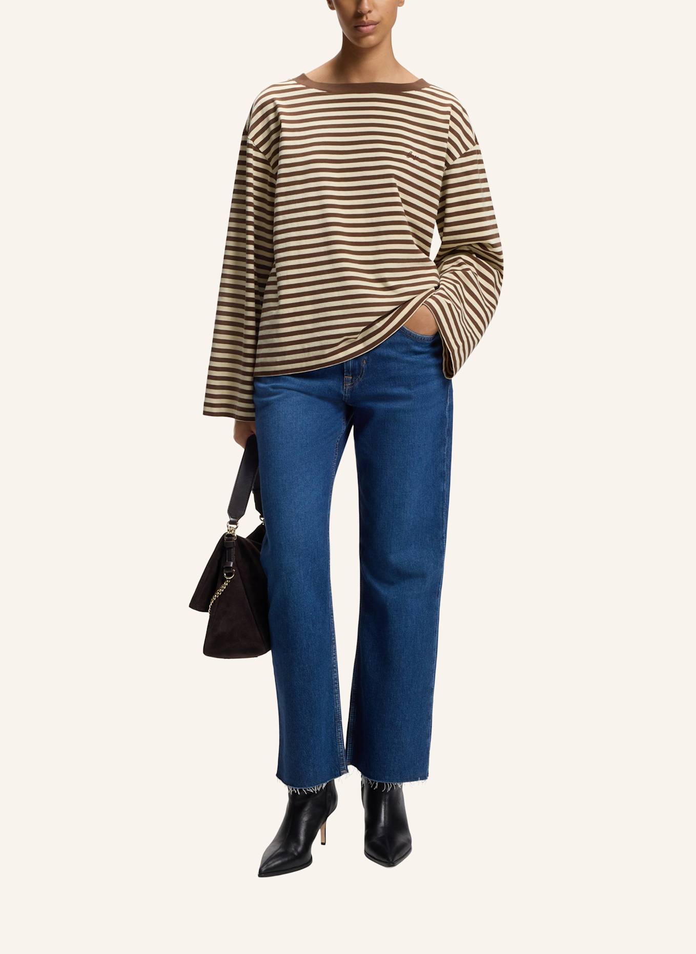 BOSS Top C_EWA_STRIPE Relaxed Fit: SCHWARZ