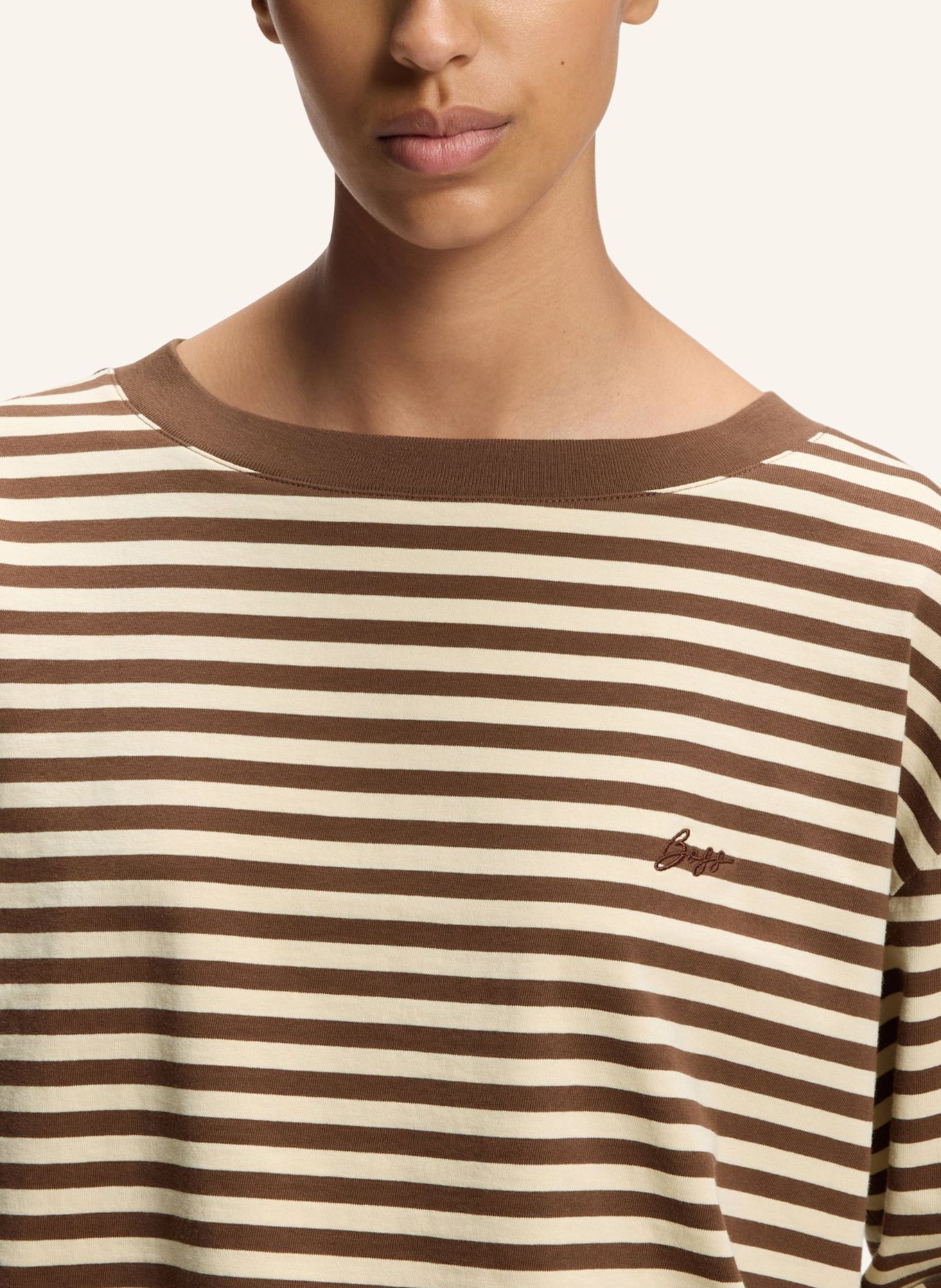 BOSS Top C_EWA_STRIPE Relaxed Fit: SCHWARZ