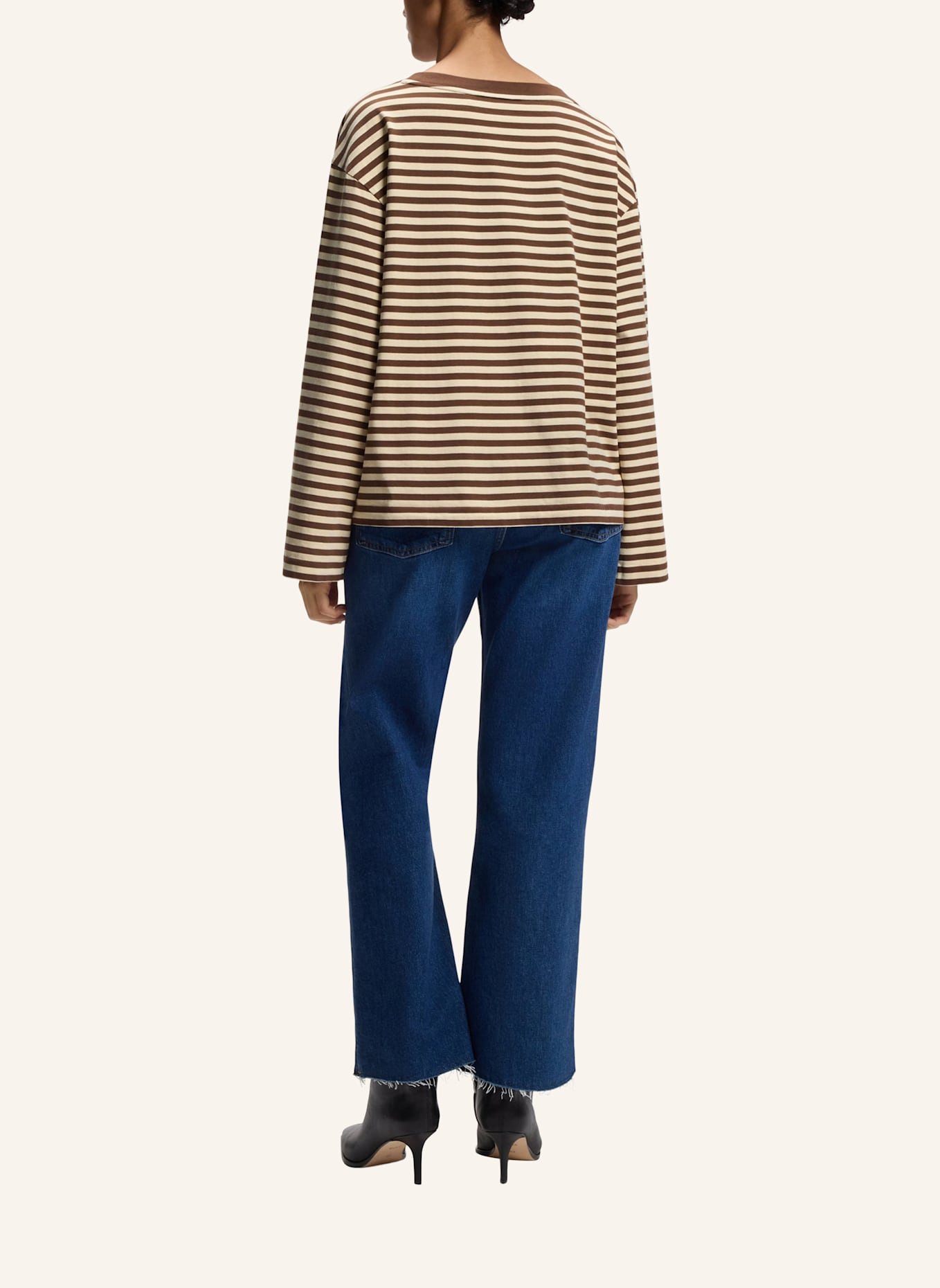 BOSS Top C_EWA_STRIPE Relaxed Fit: SCHWARZ