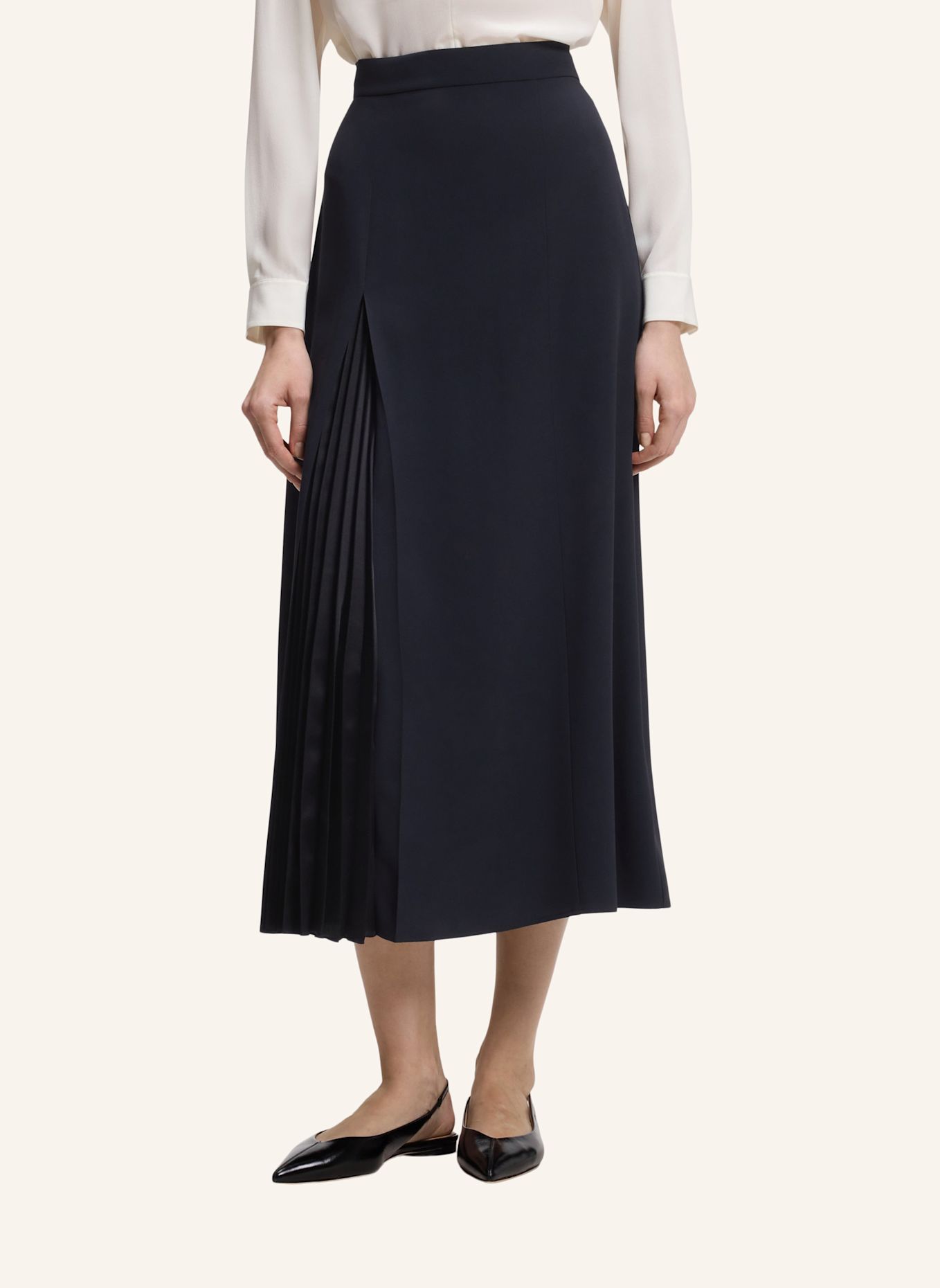 BOSS A-Linien-Rock VATEZA Regular Fit: DUNKELBLAU