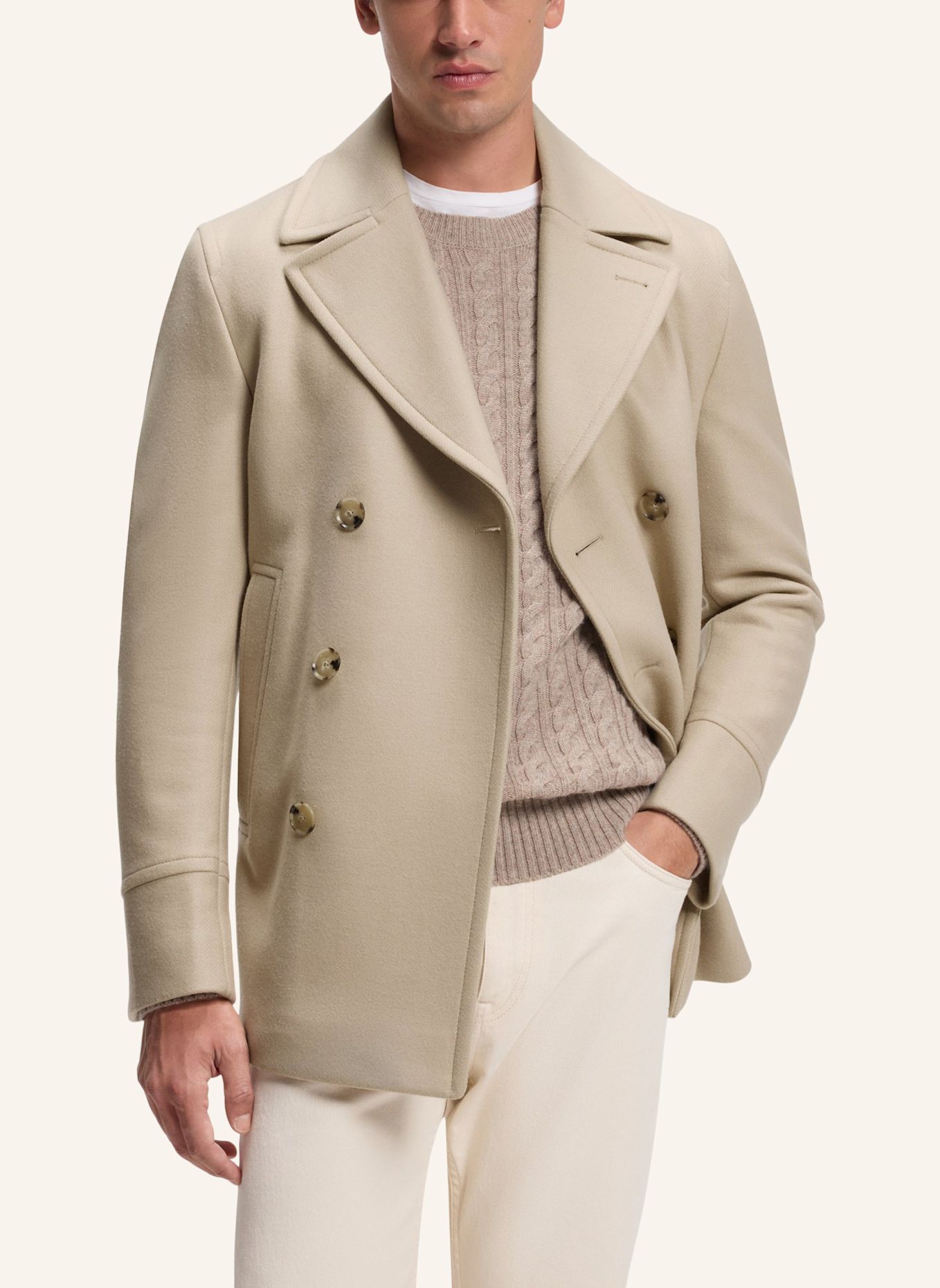 BOSS Mantel H-HYDE-PCOAT-234 Slim Fit: BEIGE