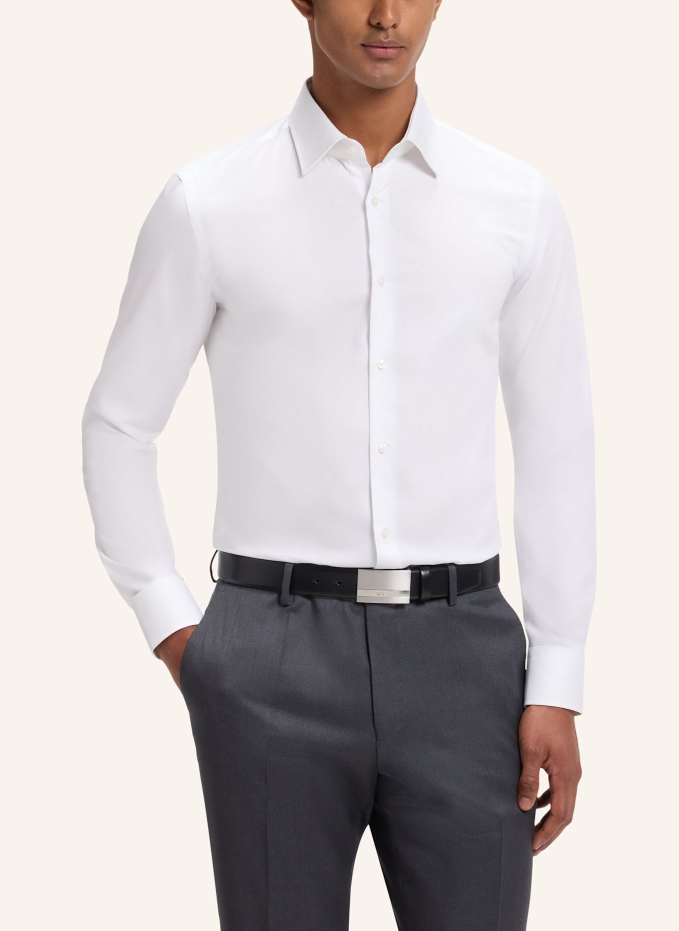 BOSS Hemd H-HANK-K-B1-C1-263 Slim Fit: WEISS