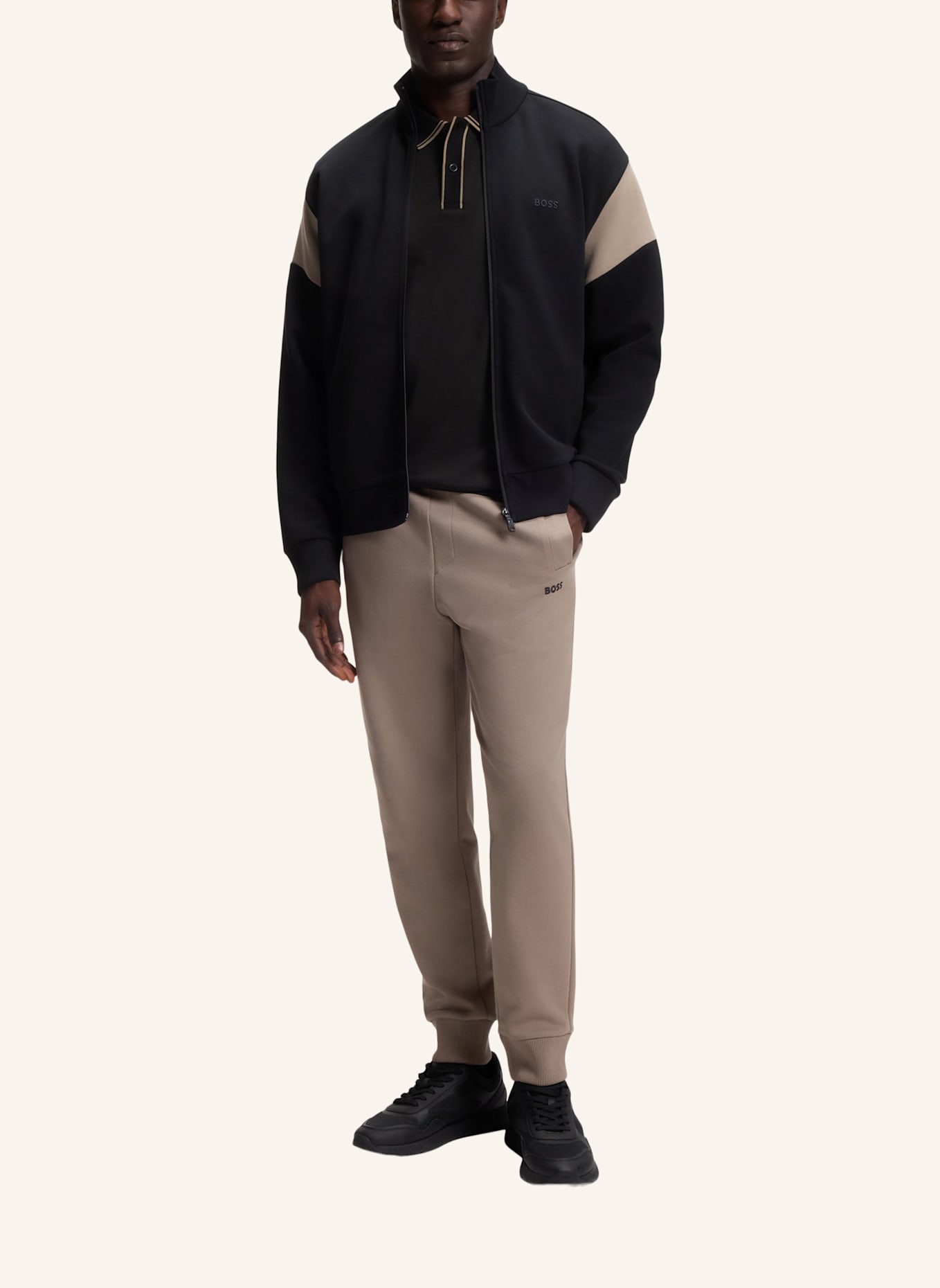 BOSS Polo PL_CORD PADDY Regular Fit: SCHWARZ