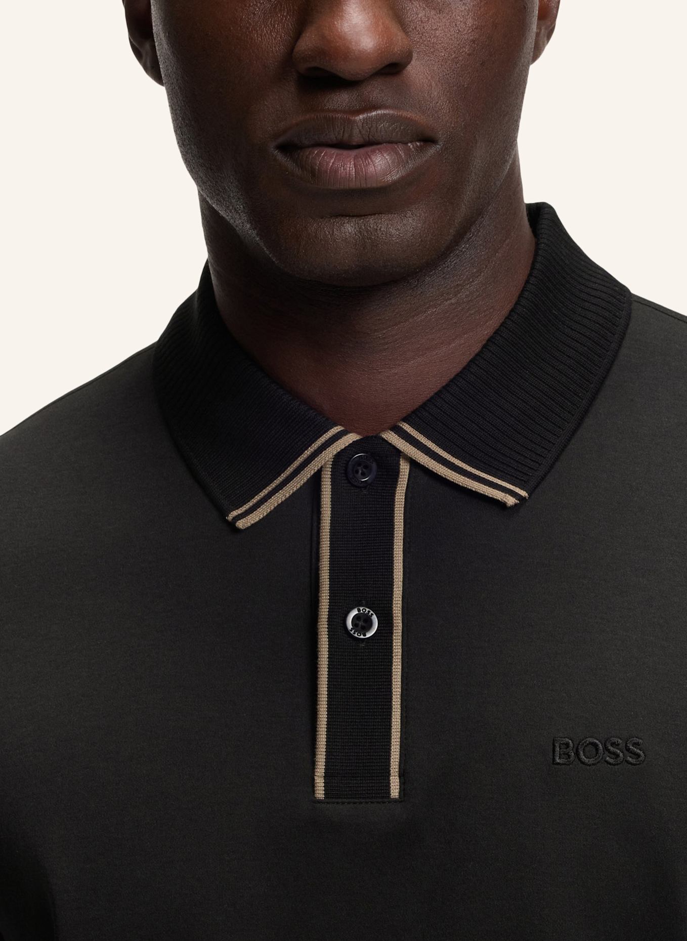 BOSS Polo PL_CORD PADDY Regular Fit: SCHWARZ