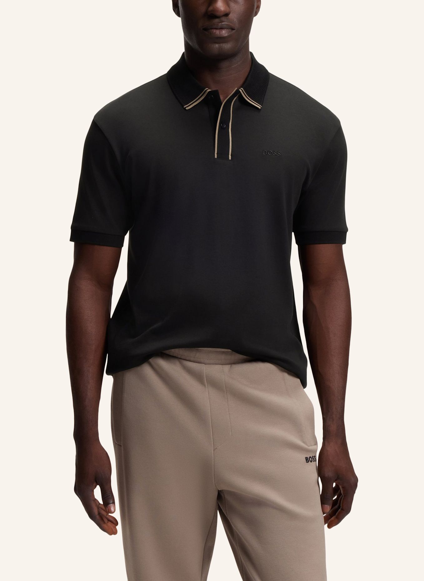 BOSS Polo PL_CORD PADDY Regular Fit: SCHWARZ