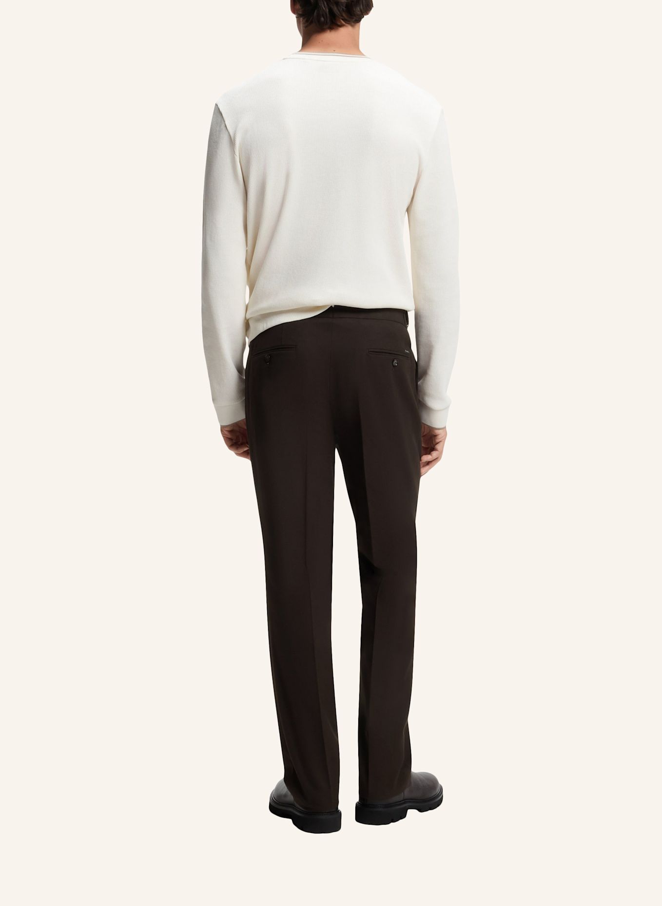 BOSS Anzughose H-PERINO-PLDTLWG-263 Tapered Fit: DUNKELBRAUN