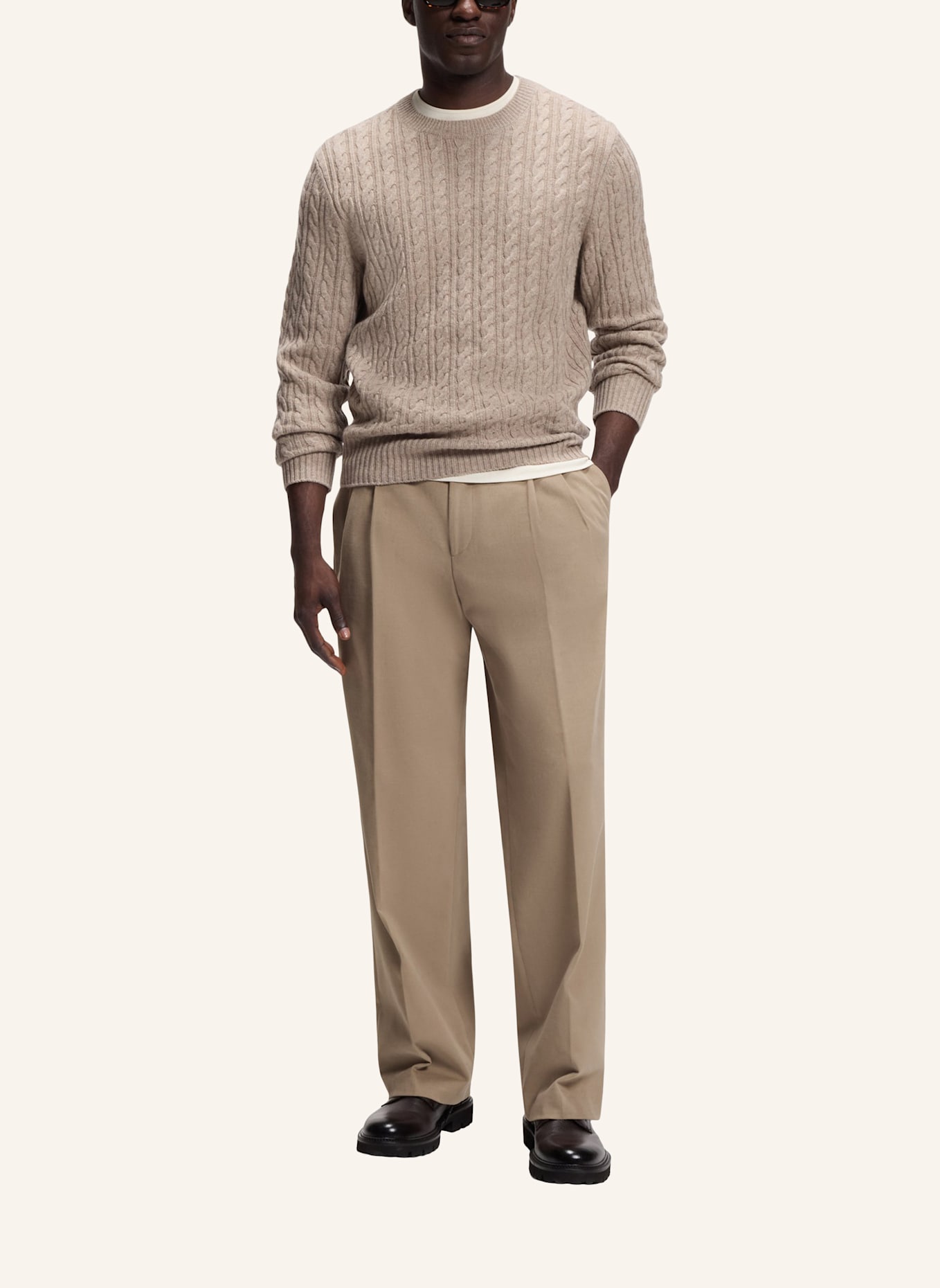 BOSS Anzughose C-PAT-DPL-263 Relaxed Fit: BRAUN