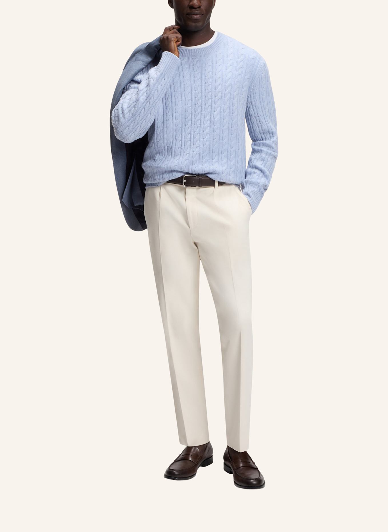 BOSS Anzughose C-PERIN-PL-263 Tapered Fit: WEISS