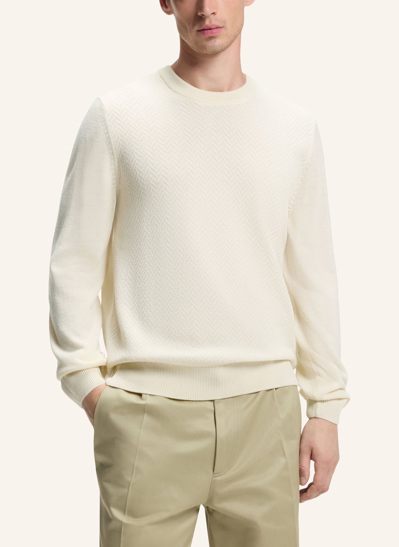 BOSS Pullover H-HABITO_IN Regular Fit: WEISS