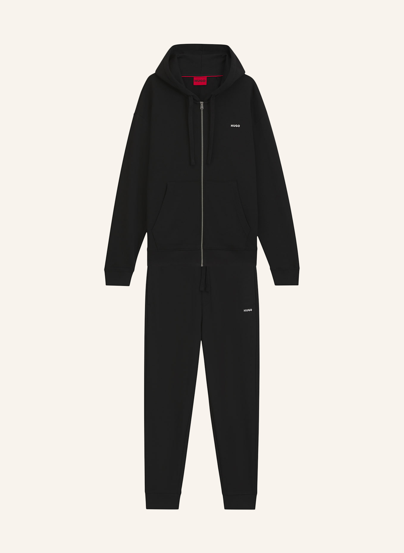 HUGO Sweatshirt TRACK_DAPOZIPDAYOTE Relaxed Fit: SCHWARZ