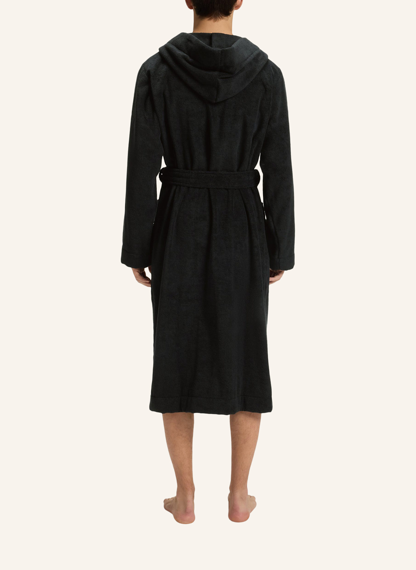 HUGO Morgenmantel TERRY GOWN HOODED: SCHWARZ