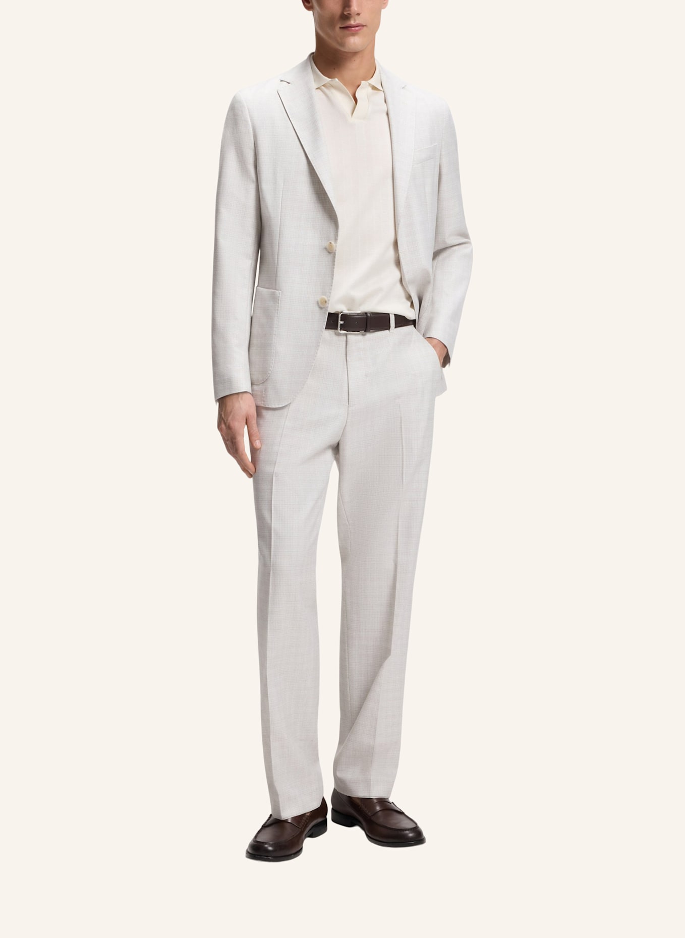 BOSS Anzughose C-PIERO-263 Straight Fit: WEISS