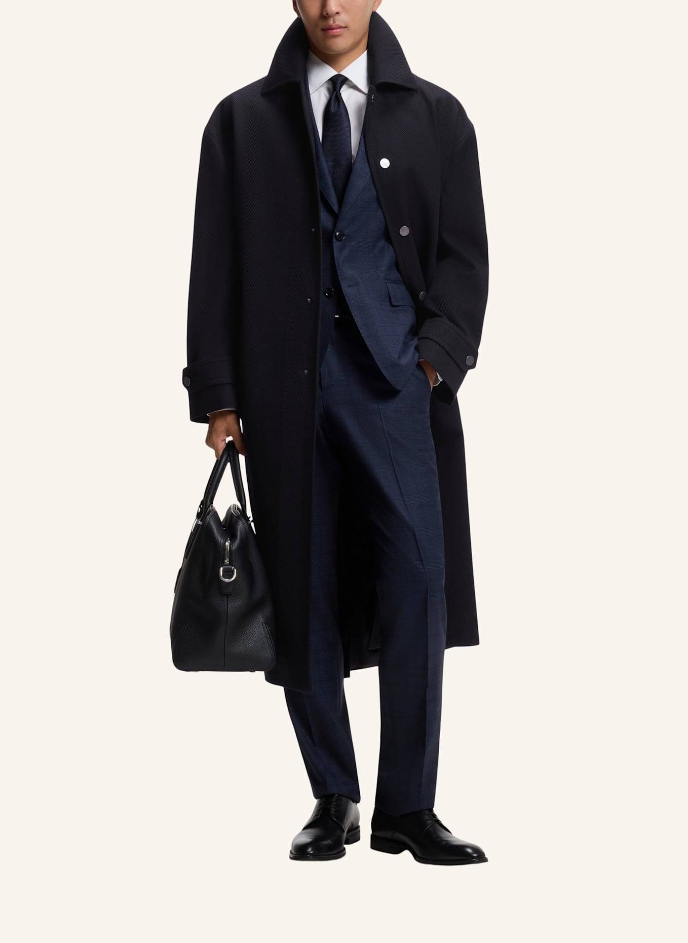 BOSS Mantel C-COLIN-BLTPRESS-264 Relaxed Fit: DUNKELBLAU