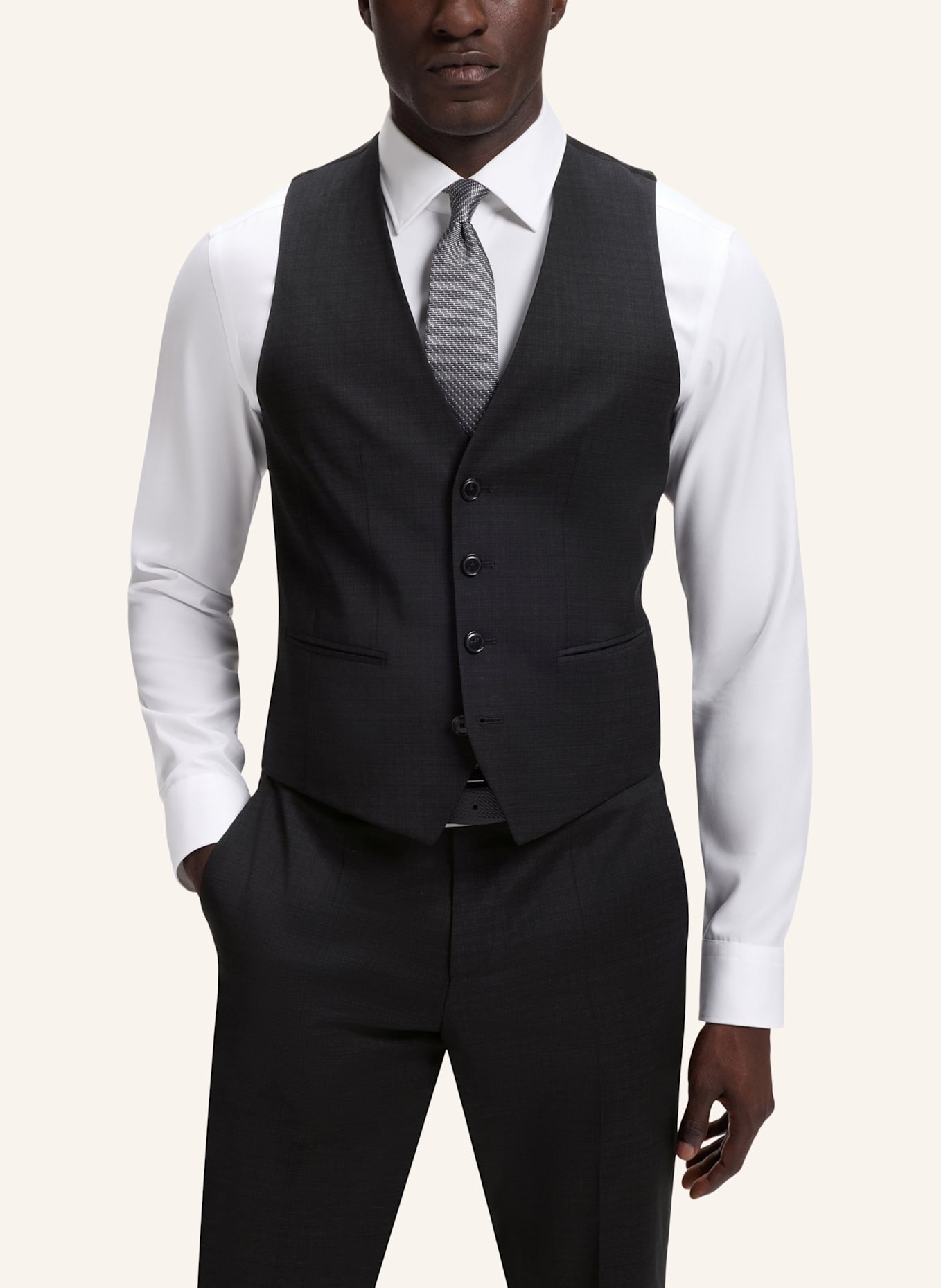 BOSS Anzug H-HOUSTON-3PCS-264 Slim Fit: SCHWARZ