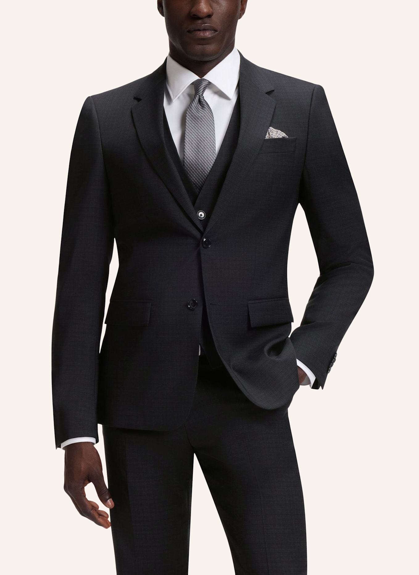 BOSS Anzug H-HOUSTON-3PCS-264 Slim Fit: SCHWARZ