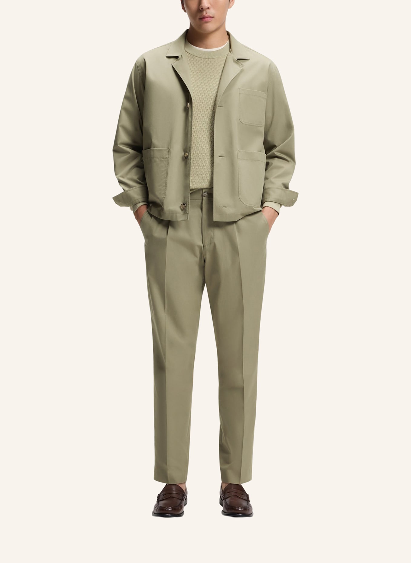 BOSS Sakko C-CARPER-OS-263 Relaxed Fit: KHAKI