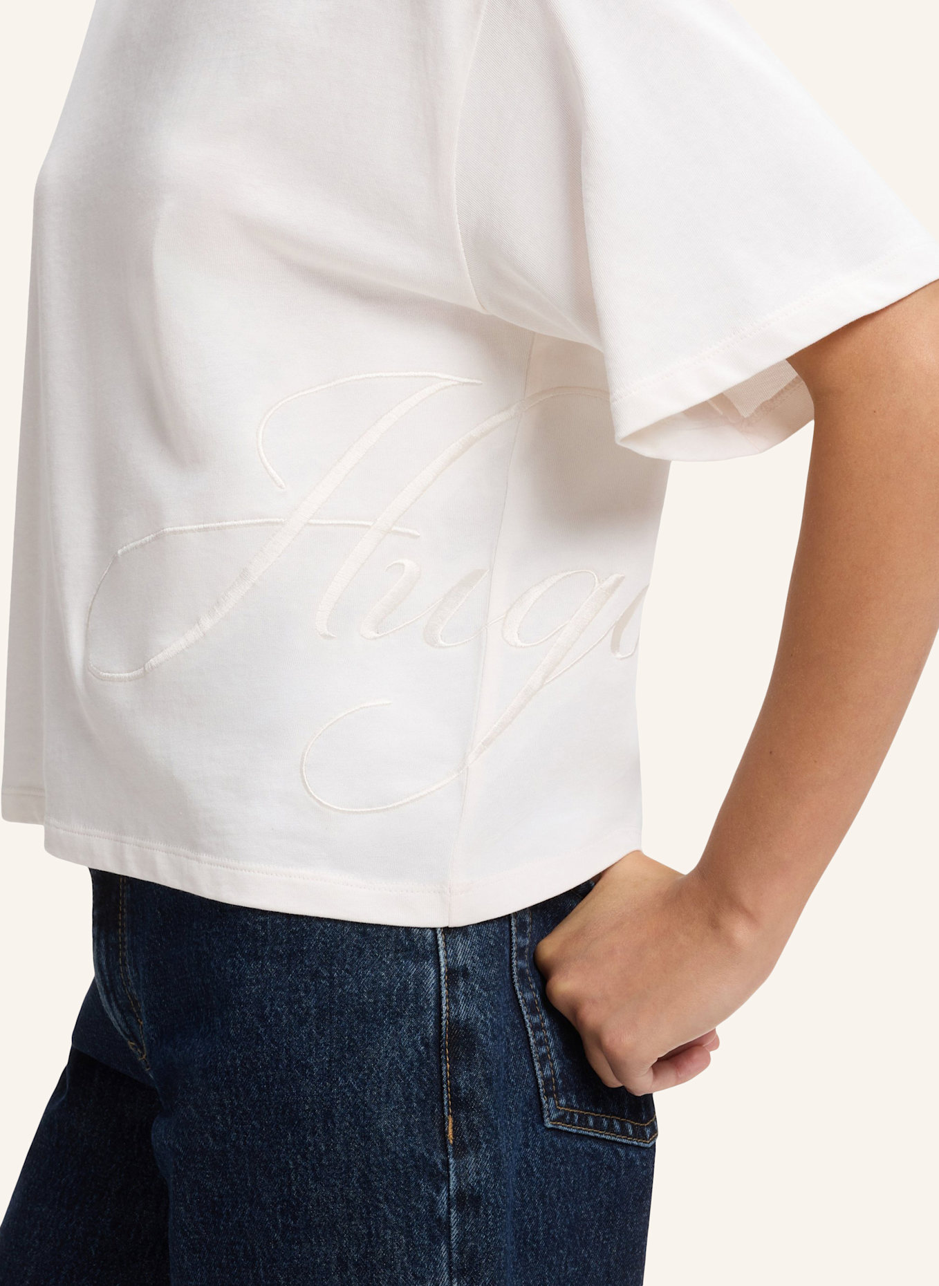 HUGO T-Shirts DUSLANT Relaxed Fit: WEISS