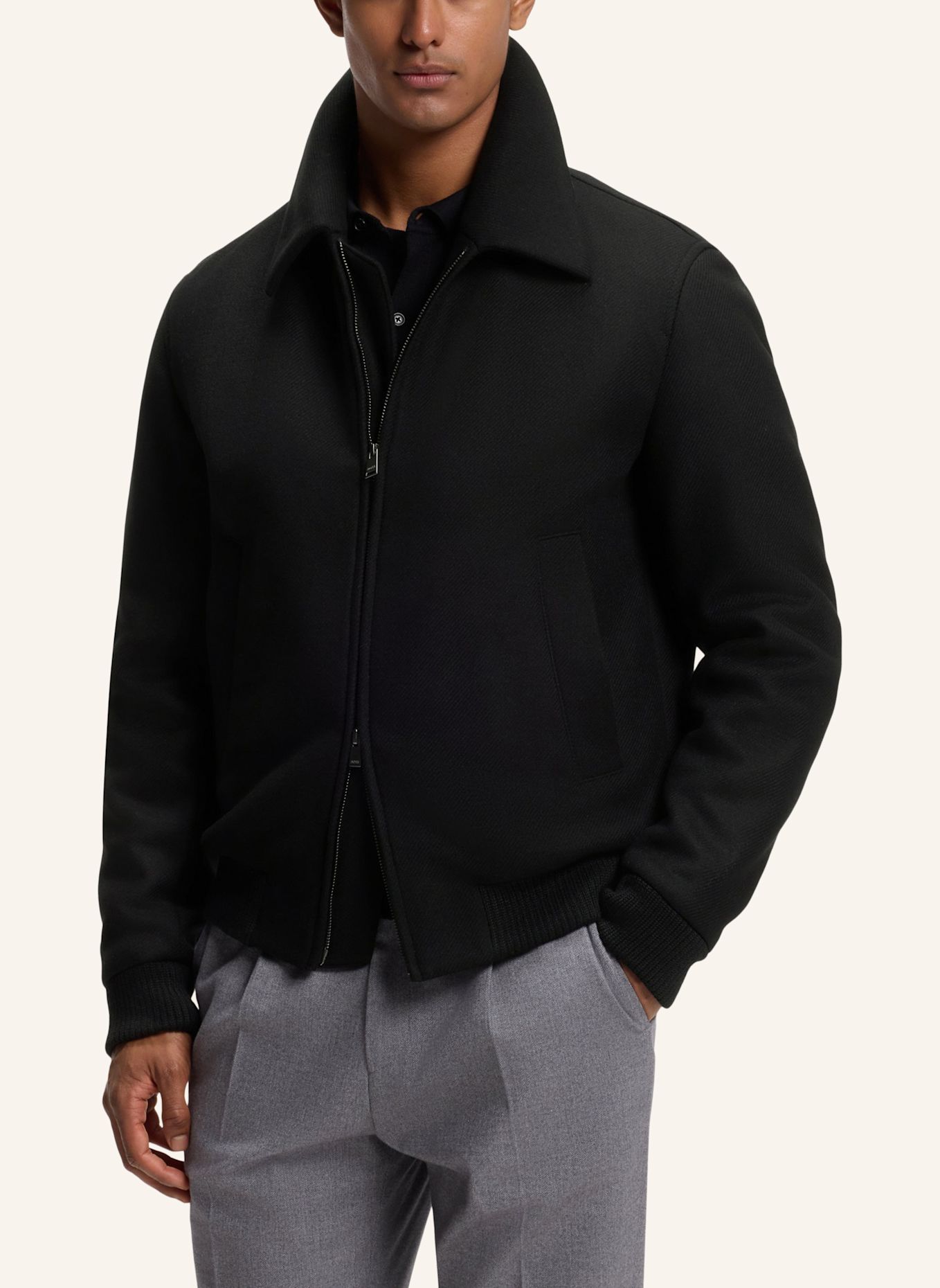 BOSS Mantel H-CHARLY-264 Relaxed Fit: SCHWARZ
