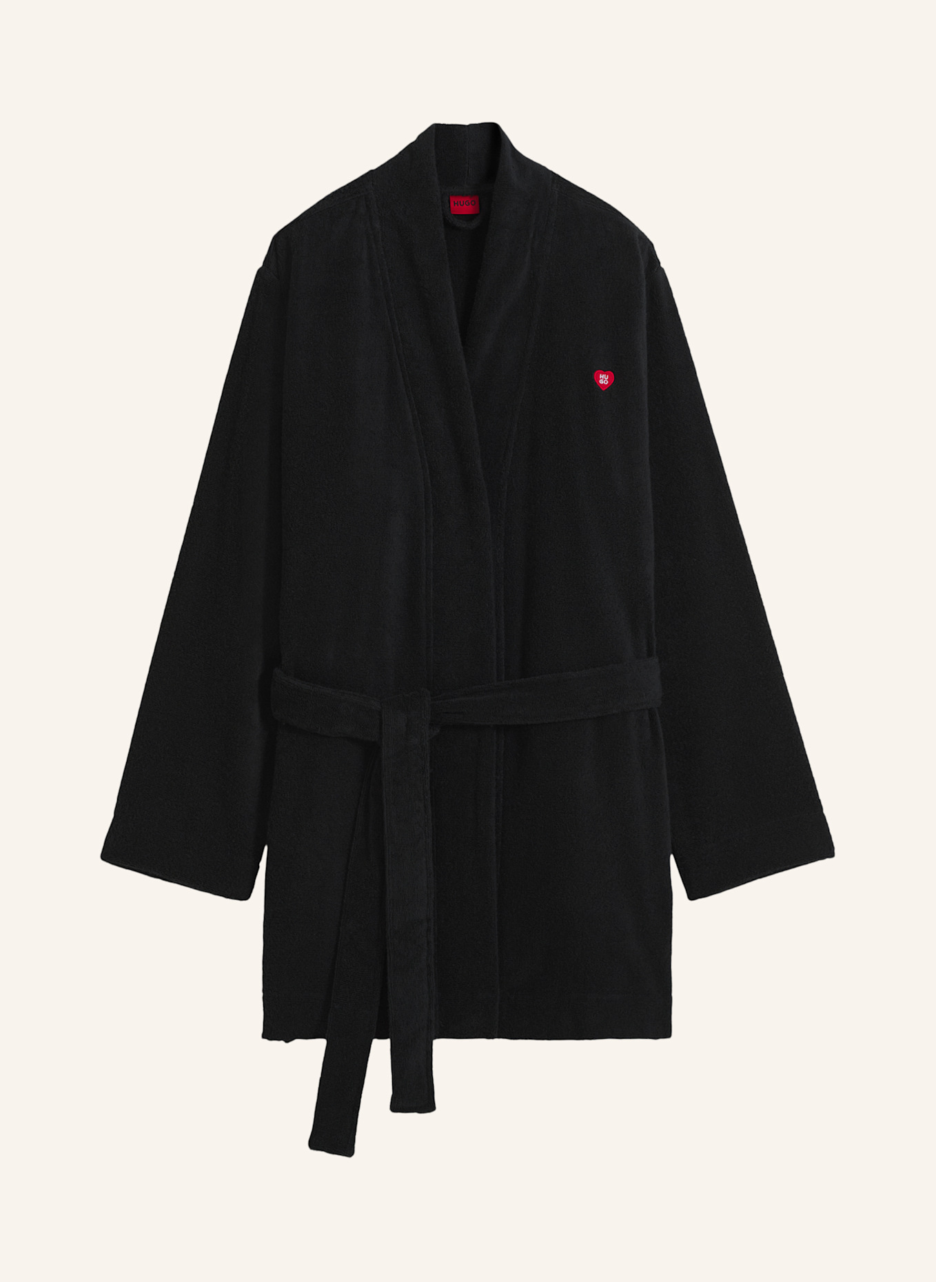 HUGO Morgenmantel TERRY GOWN: SCHWARZ